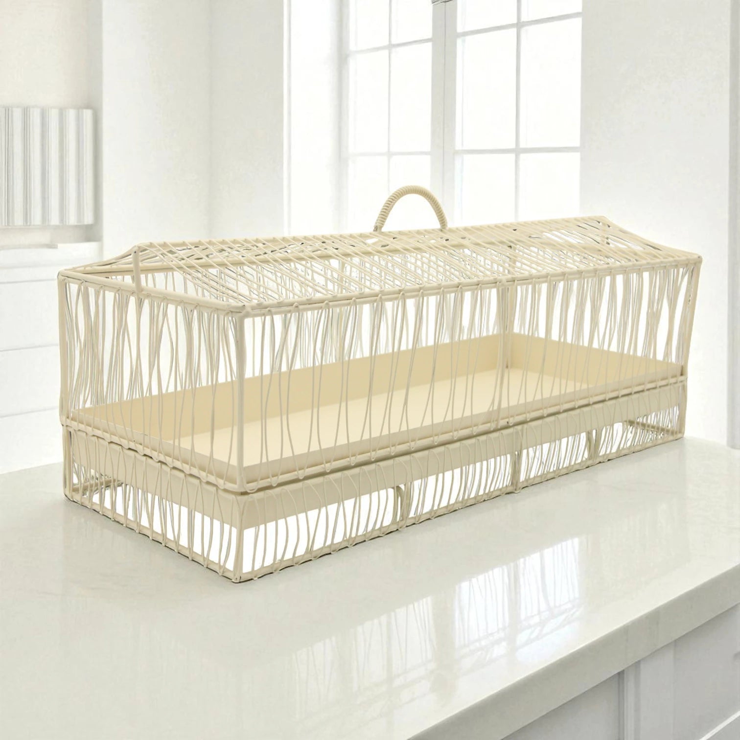 Durable Multipurpose Serving Tray with Shatter-Resistant Base & Insect-Proof Metal Mesh Dome β Ideal for Elegant Fruit, Pastry, and Dessert Presentation Indoors or Outdoors - Damoo
