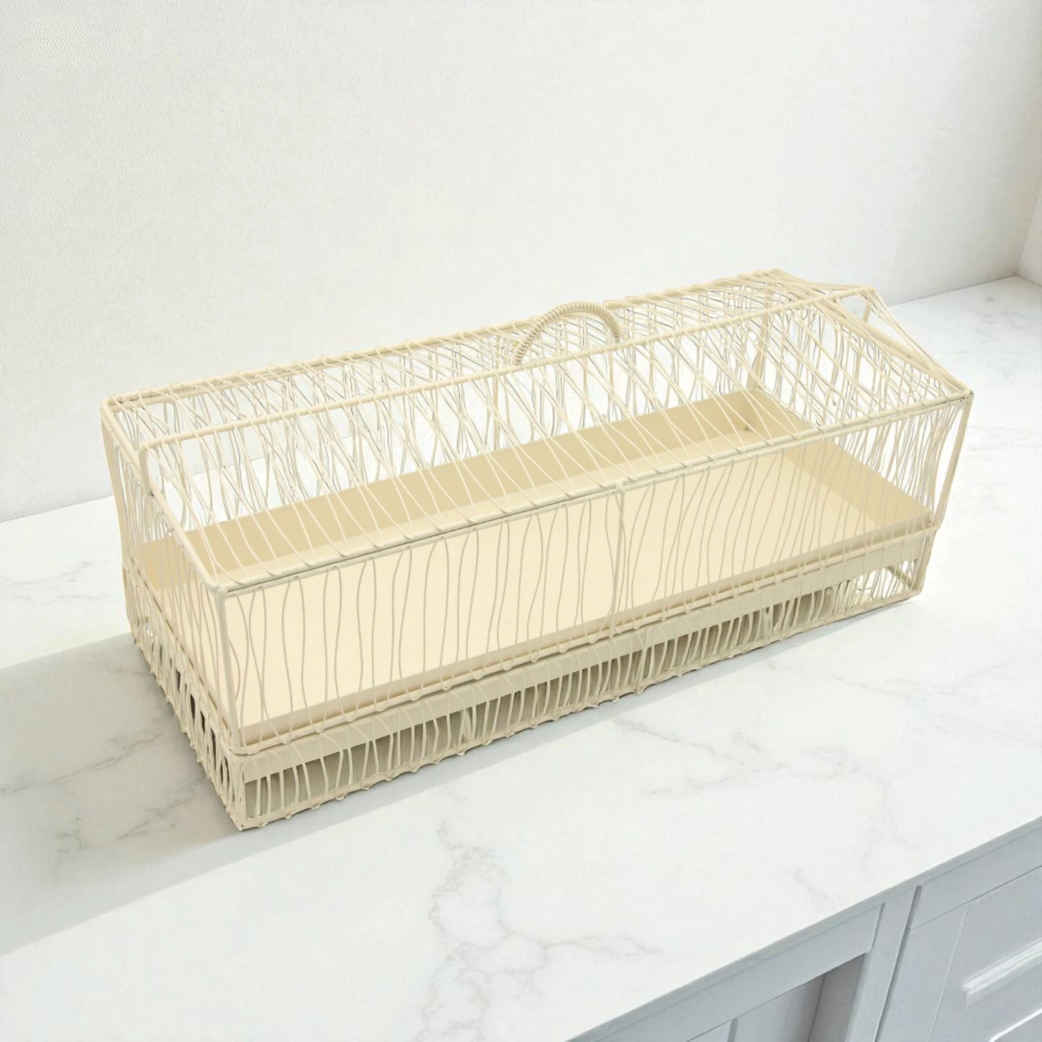 Durable Multipurpose Serving Tray with Shatter-Resistant Base & Insect-Proof Metal Mesh Dome β Ideal for Elegant Fruit, Pastry, and Dessert Presentation Indoors or Outdoors - Damoo