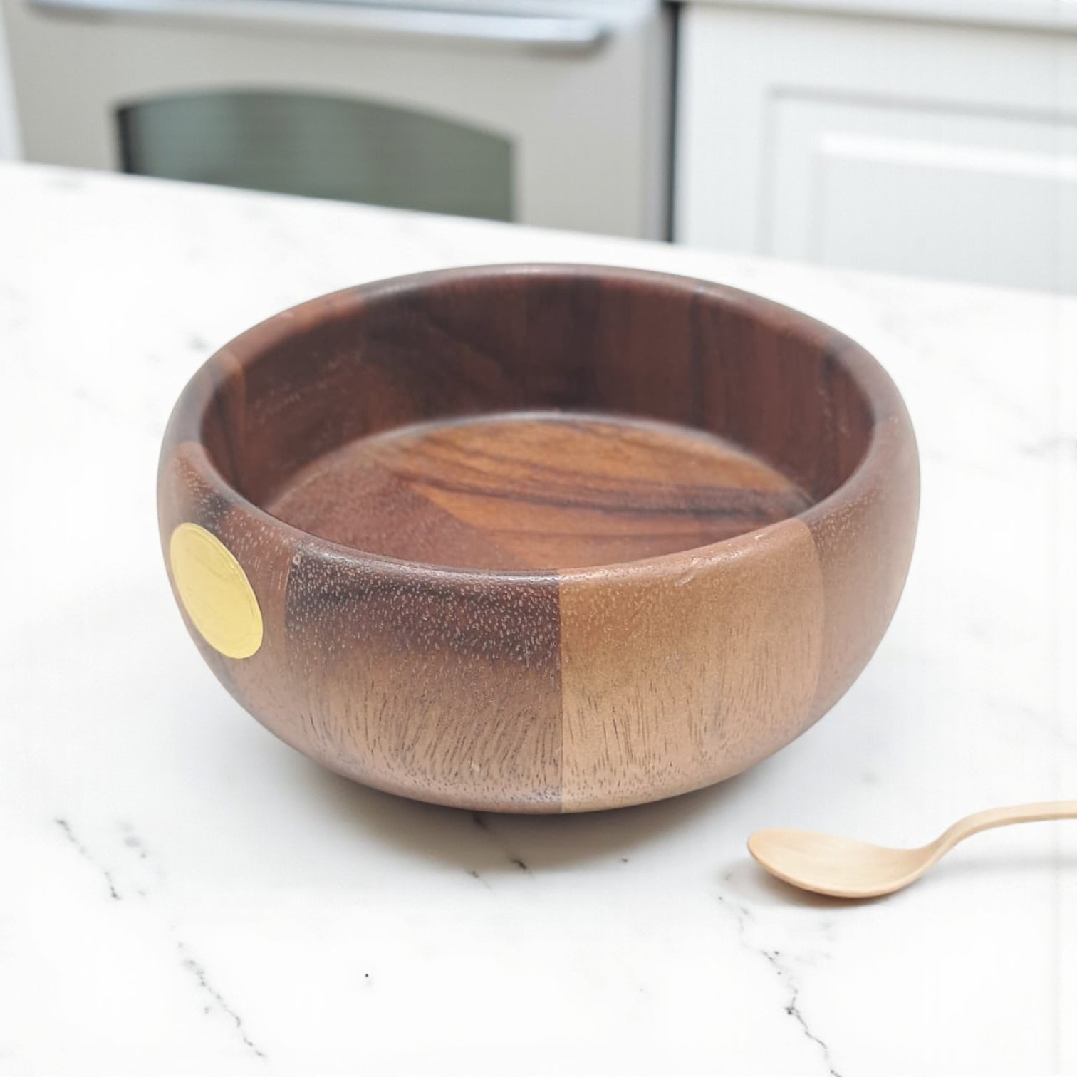Billi Acacia Wooden Bowl – Handcrafted Brown Acacia Wood Serving Bowl | Durable, Water & Stain-Resistant Small Bowl for Home & Dining - Damoo