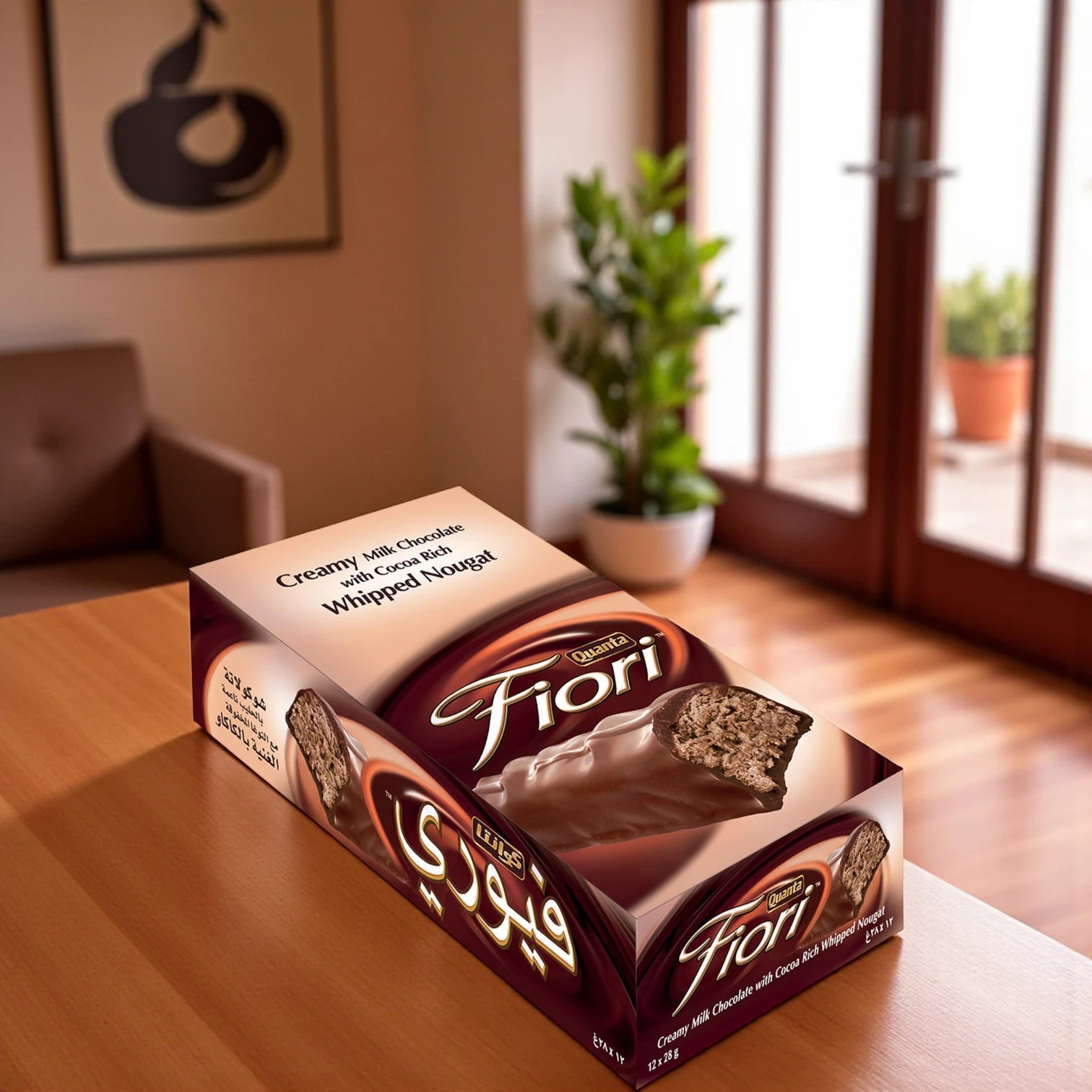 Quanta Fiori Creamy Milk Chocolate Bars – 12 x 28g, Cocoa Rich Whipped Nougat, Soft & Smooth Snack Delight - Damoo