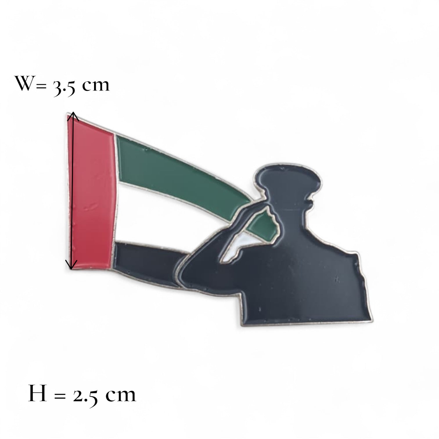 UAE National Day Magnetic Badge – Soldier Saluting with UAE Flag Enamel Pin – Patriotic Lapel Magnet for Union Day & Martyrs Day (H2.5cm x W3.5cm) - Damoo