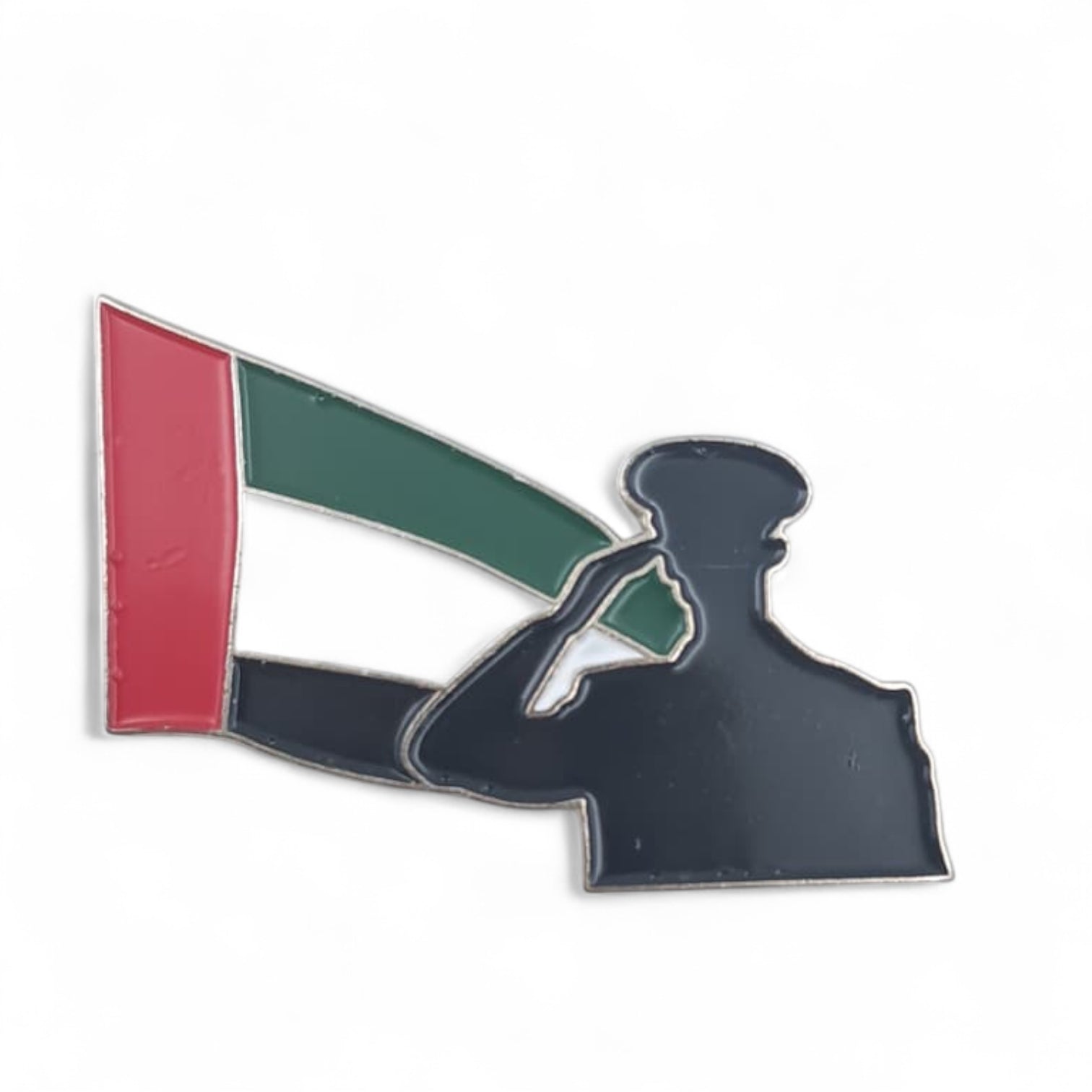 UAE National Day Magnetic Badge – Soldier Saluting with UAE Flag Enamel Pin – Patriotic Lapel Magnet for Union Day & Martyrs Day (H2.5cm x W3.5cm) - Damoo