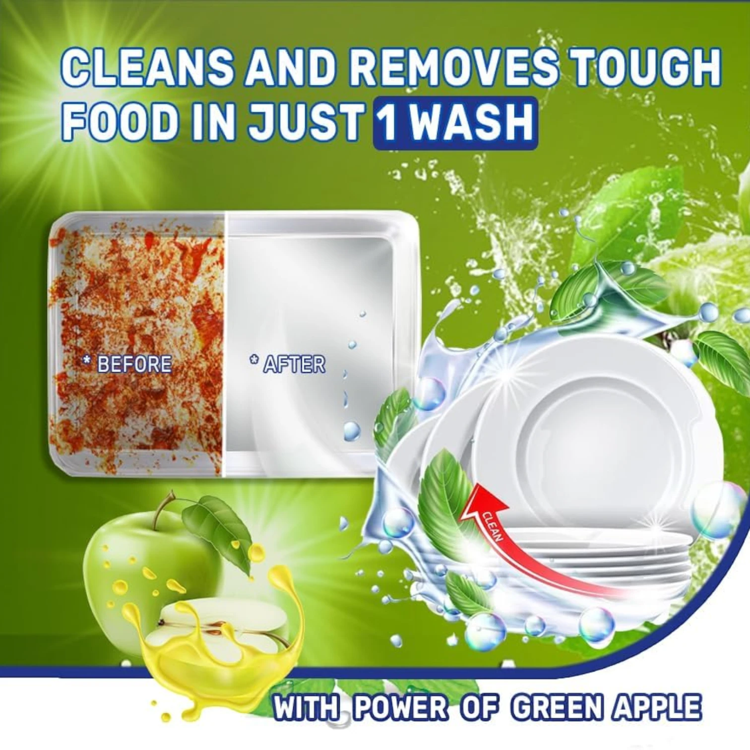 ECOLYTE Platinum Antibacterial Dishwashing Liquid – Pack of 2 (Green Apple & Lavender, 1L Each) | 5+ Action Formula | Grease Remover, No Residue, All-Purpose Kitchen Cleaner - Damoo