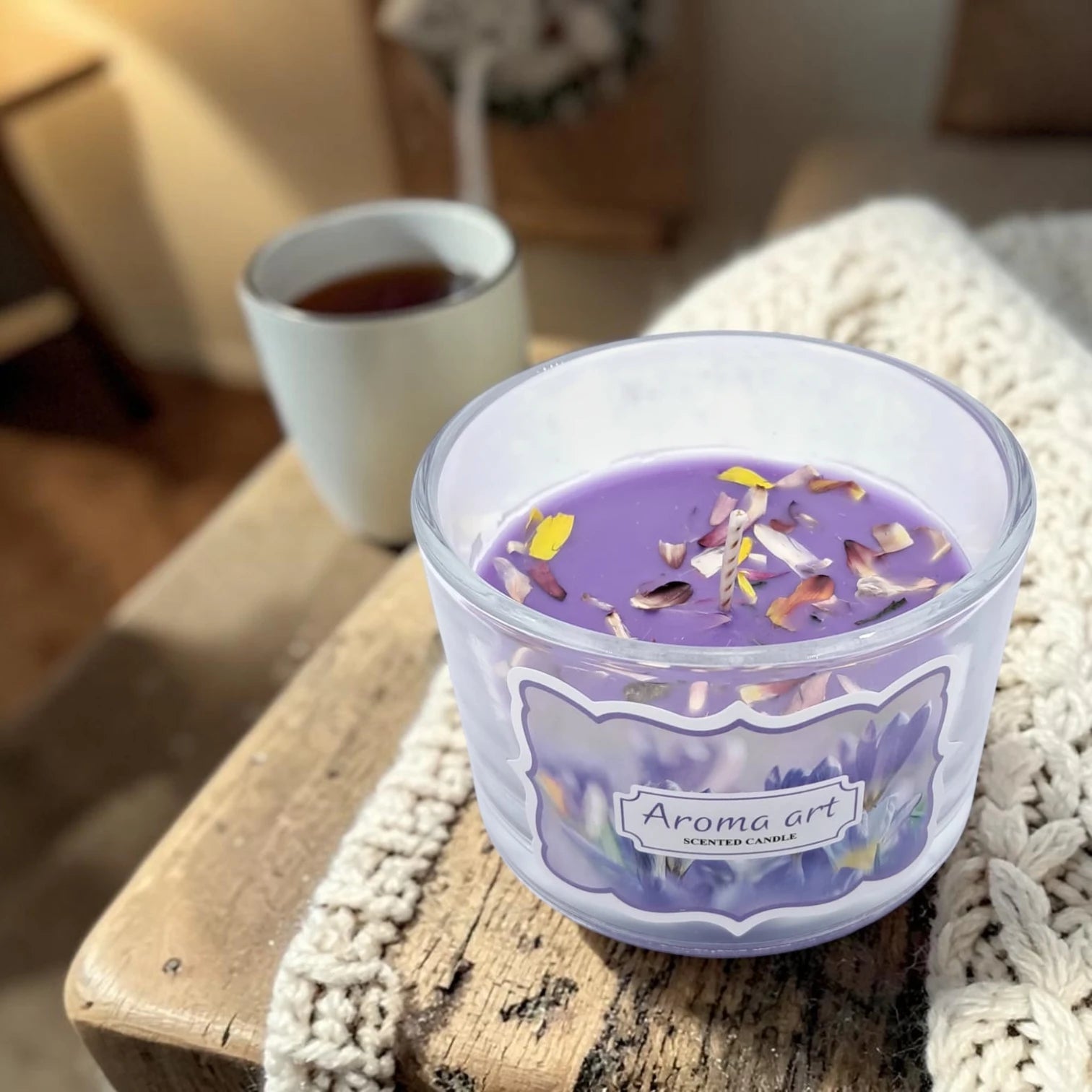 Aroma Art Scented Candle in Glass Jar – Long Lasting Aromatherapy Candle with Multiple Fragrance Options for Home, Bedroom, Spa & Relaxation Décor (5H x 7.5W x 7.5L CM) - Damoo