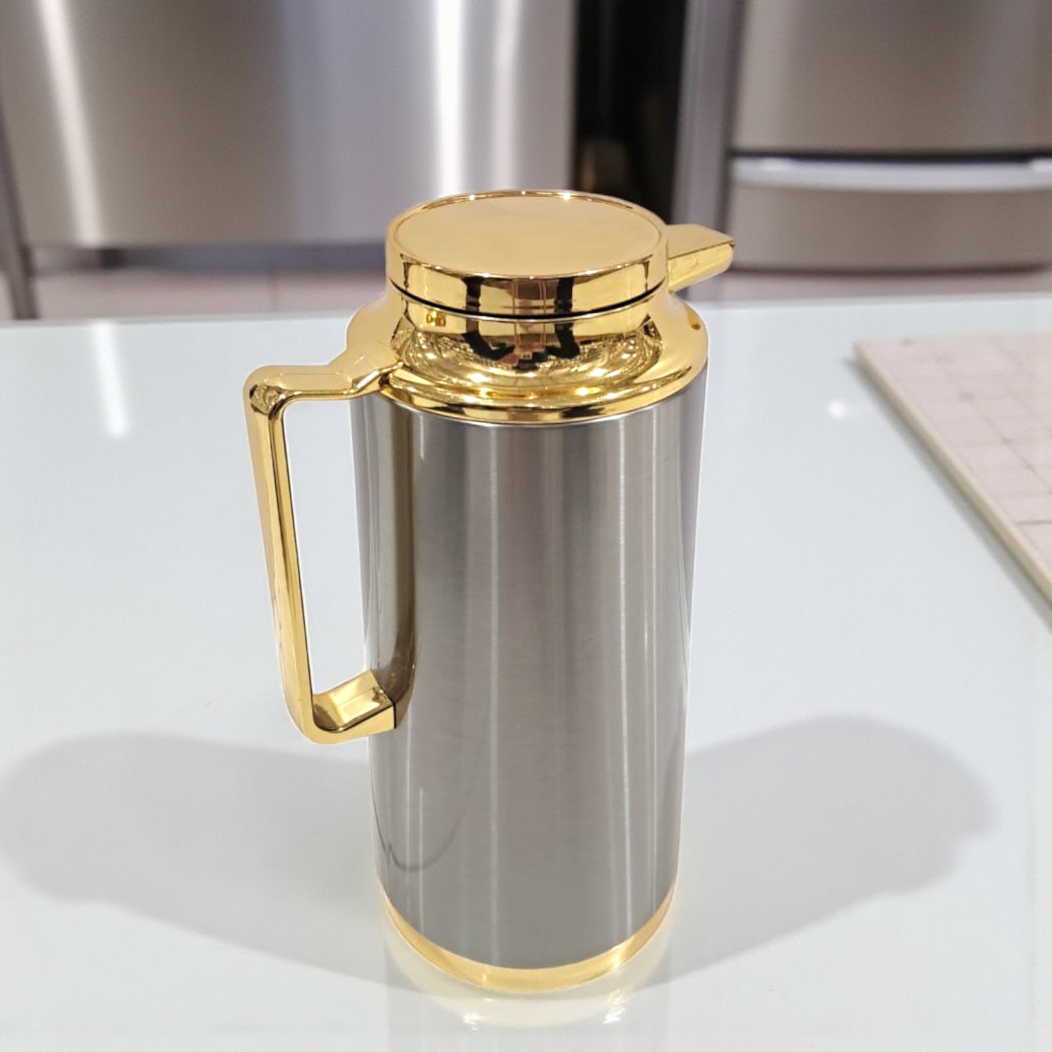 Vogati Premium Stainless Steel Thermos Flask – Double Wall Vacuum Jug with Golden Finish - Damoo