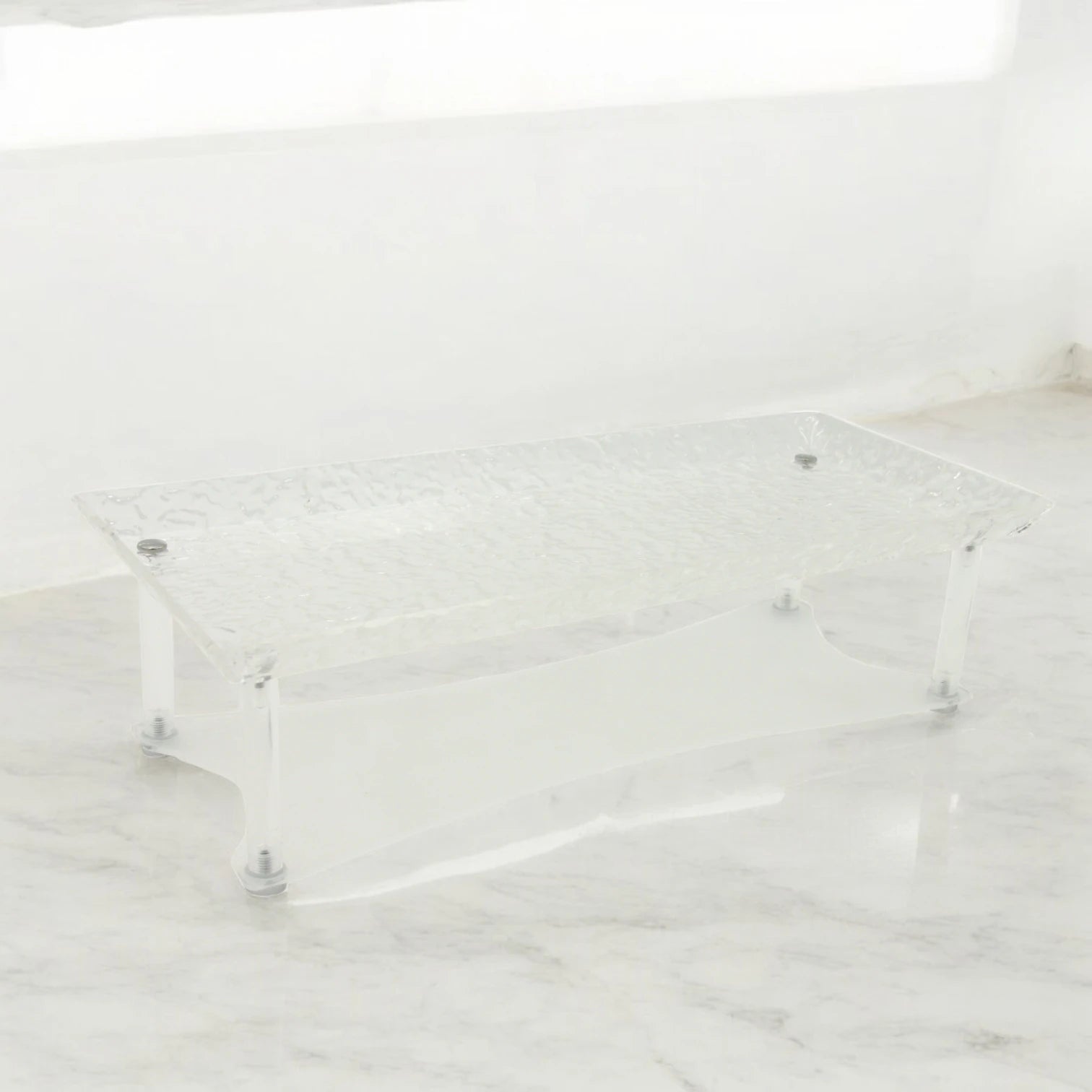 Elegant Acrylic Snack Box with Clear Dome Lid & Raised Legs – Modern Food Display Tray for Parties, Buffets & Home Use – Insect-Proof Cover for Hygienic Serving - Damoo