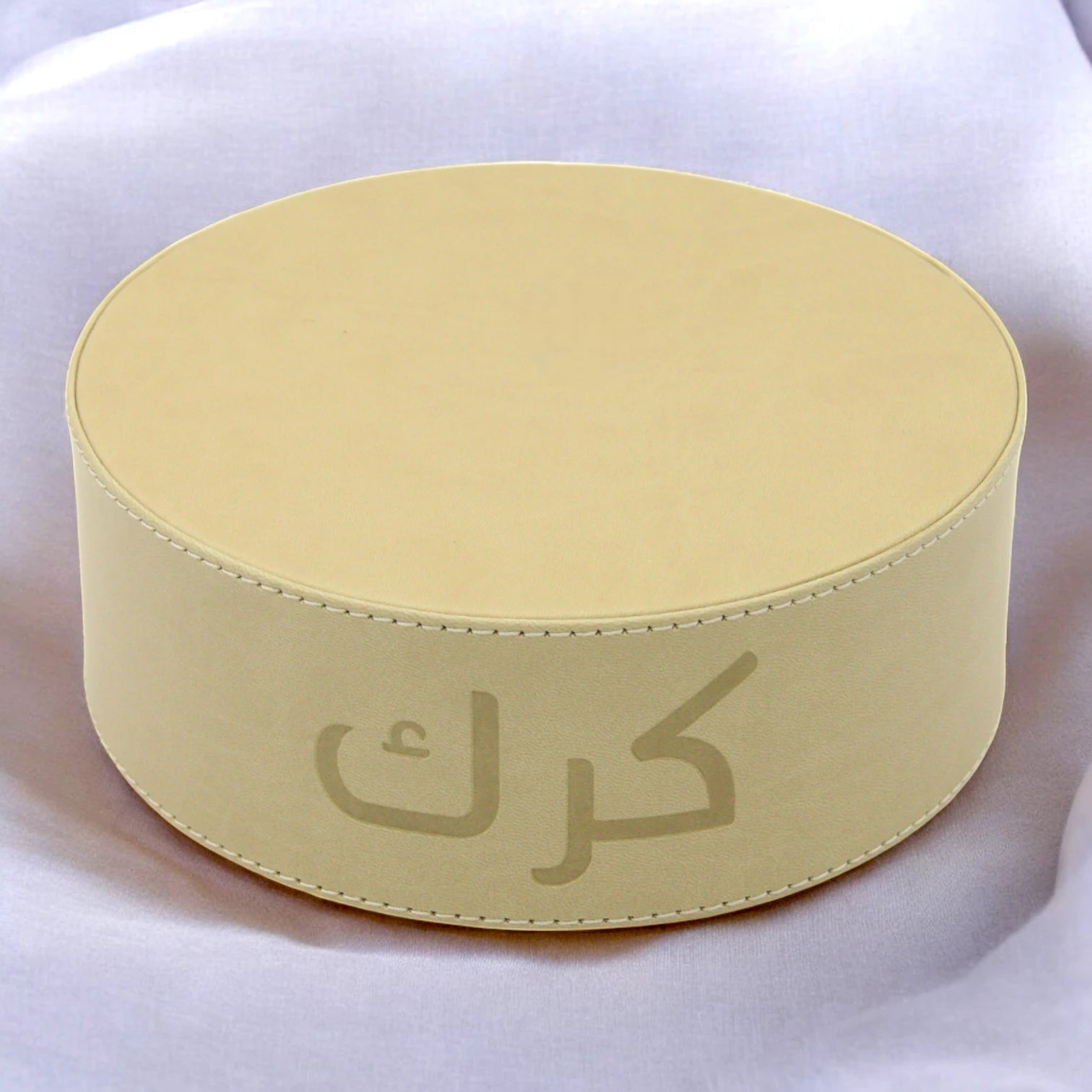 Elegant Karak Chai Pot Stand with Arabic Calligraphy – Round Tea Stand for Karak & Chai Lovers - Minimalist Design for Serving & Gifting - Damoo