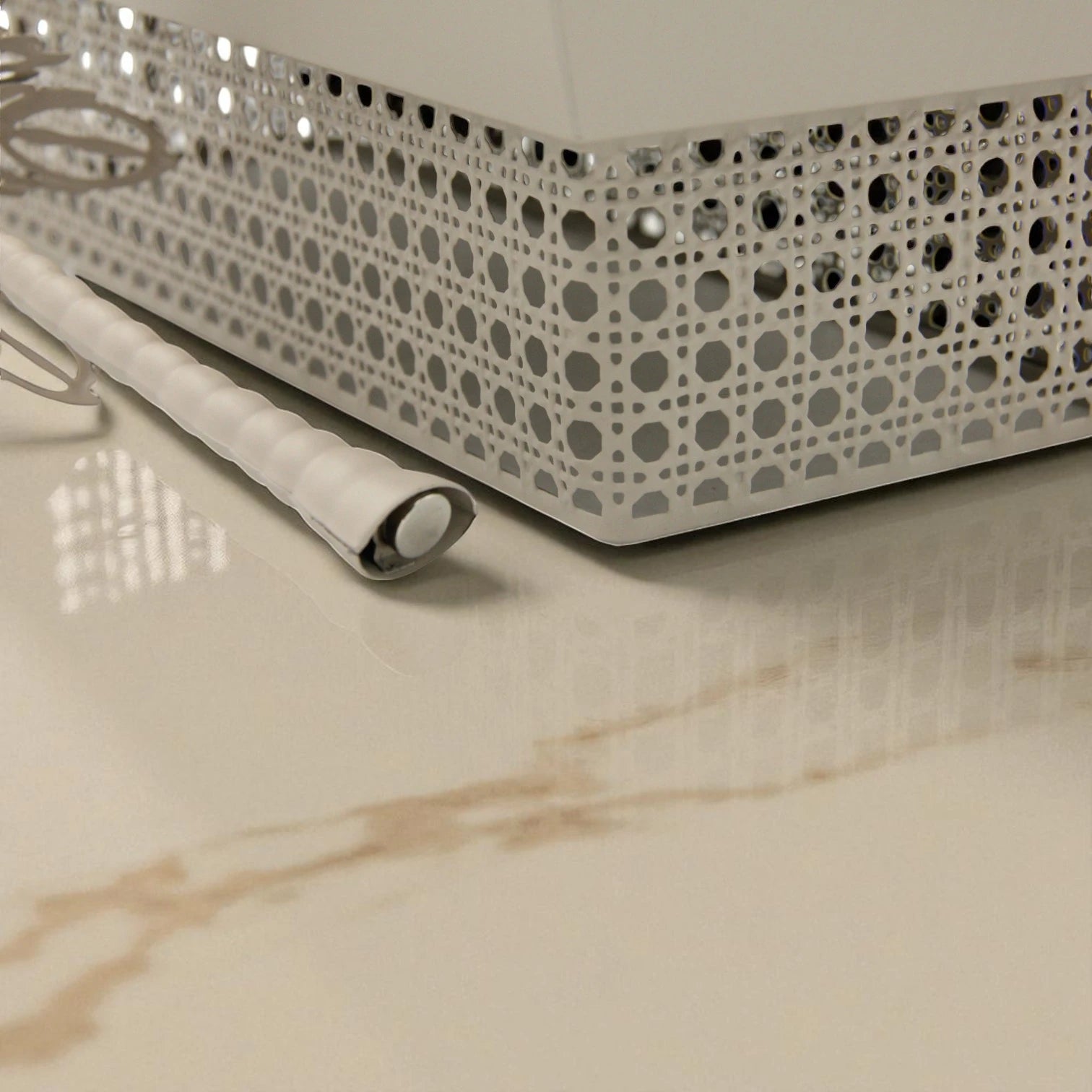Elegant Palm-Inspired Rectangular Serving Tray | Sleek Raised Edge Design with Metallic Base | Perfect for Dates, Desserts, Decor & Gifting - Damoo