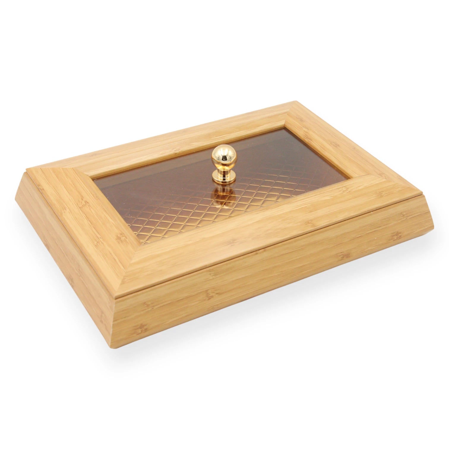 Elegant Rectangular Multi-Purpose Storage & Serving Box with Gold Handle - Perfect for Kitchens, Living Rooms & Vanities - Damoo