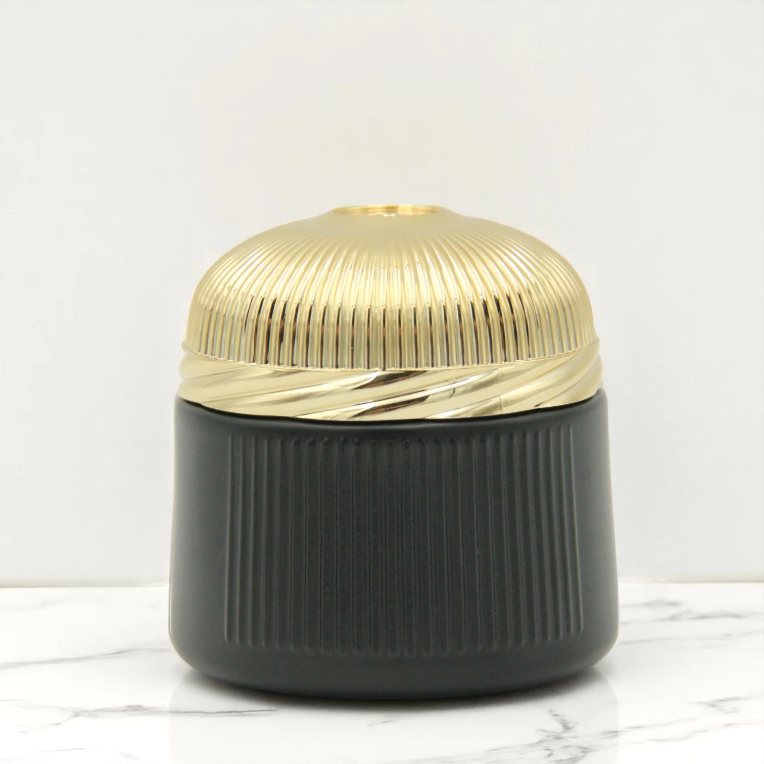 Elegant Turquoise Bakhoor Jar with Gold Lid 100ML – Unique Design Empty Storage Jar for Oud, Bakhoor & More - Damoo