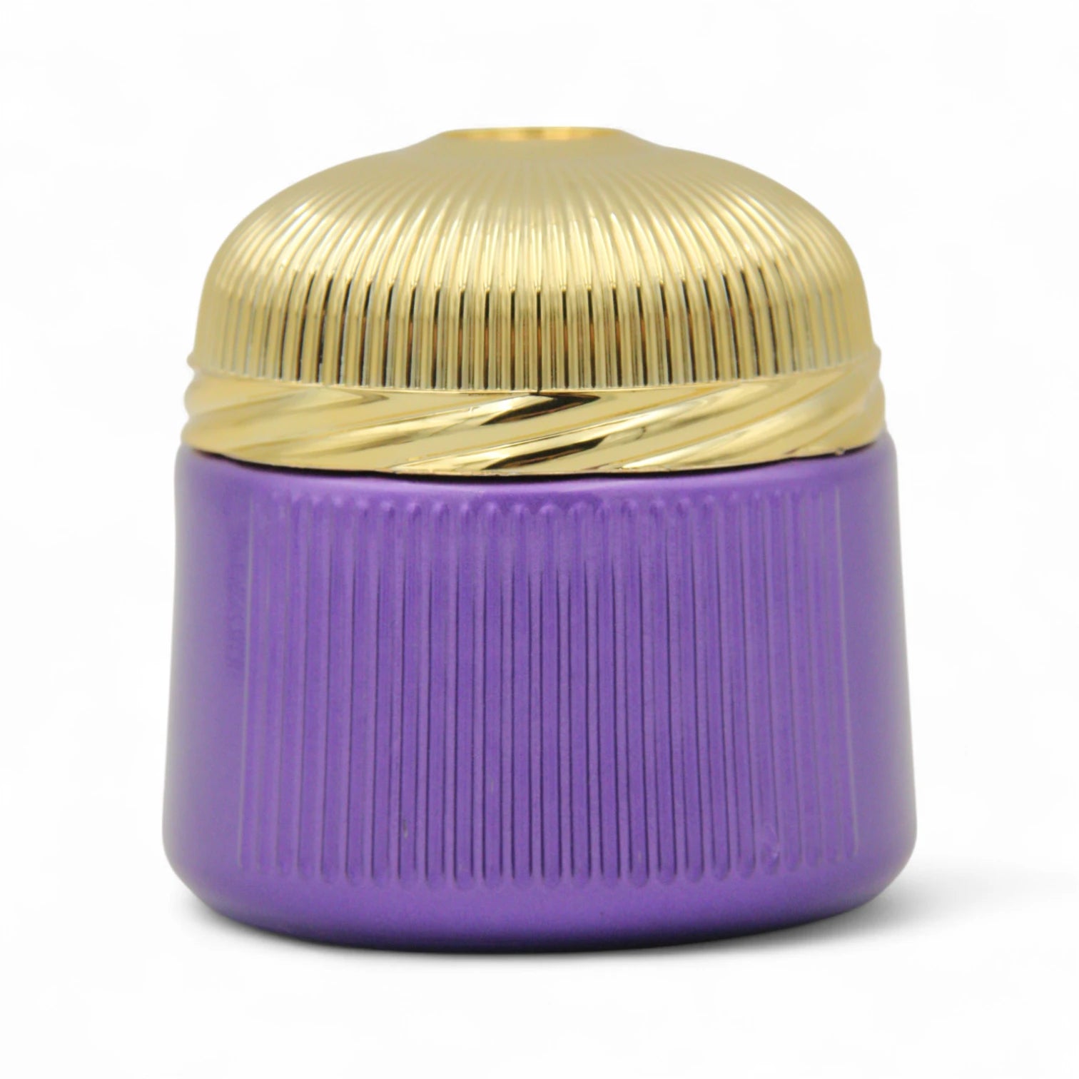 Empty BakhoorStorage Jar 160ML – Pastel Purple with Gold Lid & Elegant Line Detailing - Damoo