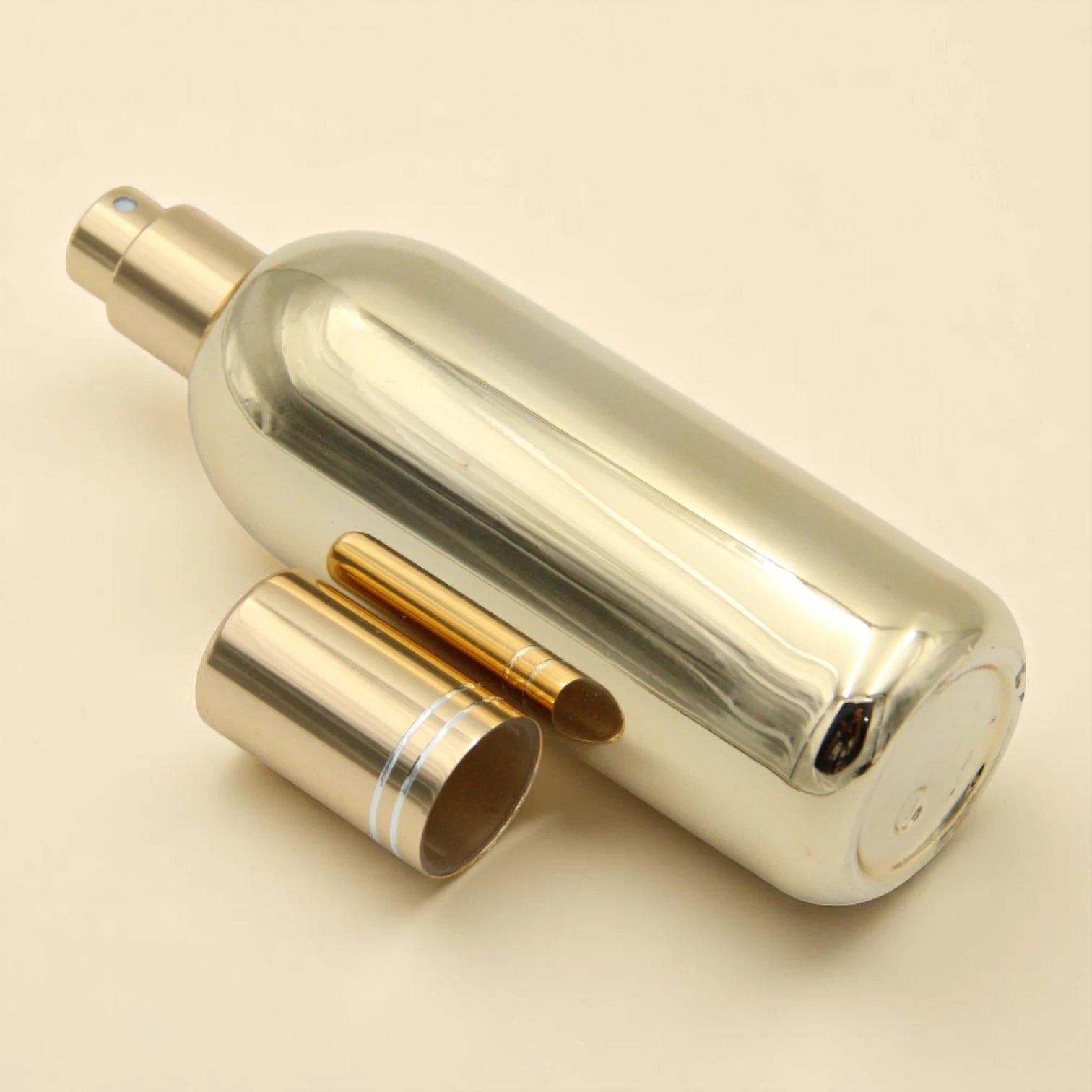 Empty Refillable Bottle 58ML – Shiny Silver Body with Matching Silver Cap | Portable Bottle for Oils & Lotions - Damoo