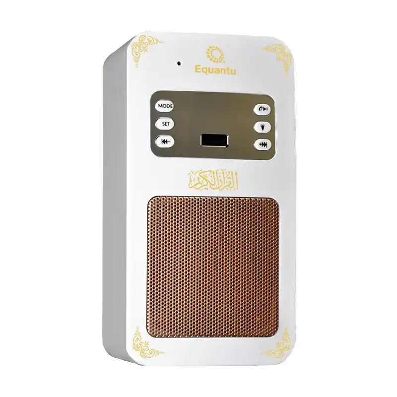 Equantu Holy Quran Bluetooth Wall Speaker with Touch Lamp – 16 Reciters, 16 Translations, MP3 Shortcuts, Remote & App Control, Rechargeable, 8GB Memory - Damoo