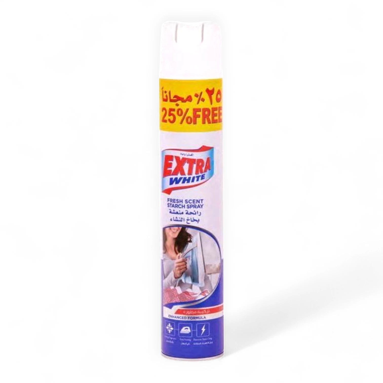 Extra White Starch Spray 500ml | Easy Ironing Aid with Dirt Removal, Wrinkle Control & Long-Lasting Fragrance | New & Improved Formula for Crisp, Fresh Clothes - Damoo