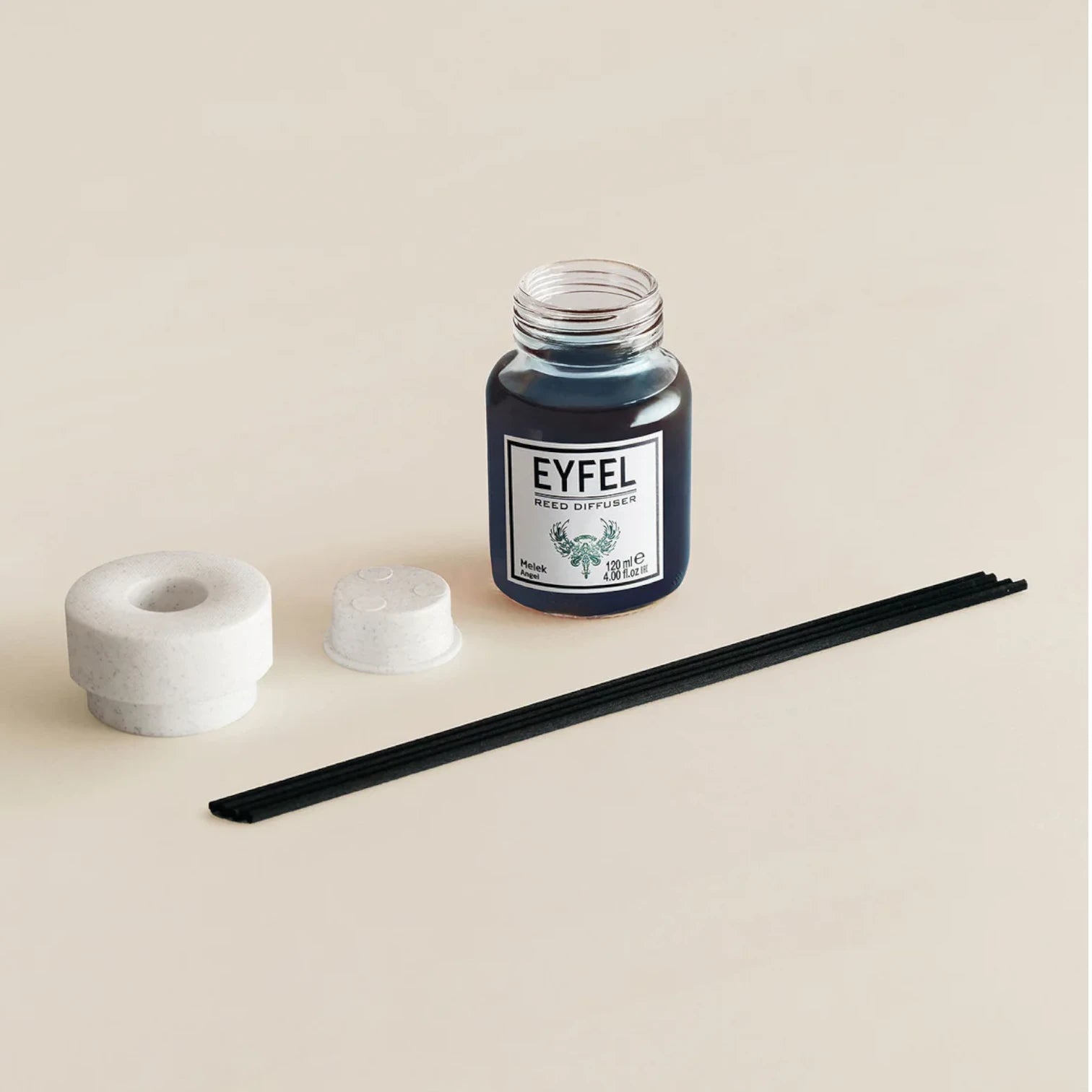 EYFEL Angel Reed Diffuser – 120ML Scented Home Fragrance | Long-Lasting Aroma with Modern Black Design | Elegant Room Freshener for Home, Office & Bathroom - Damoo