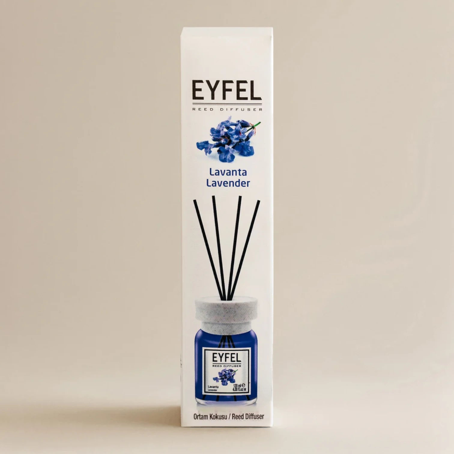 EYFEL Lavender Reed Diffuser Set 120ml – Long-Lasting Home Fragrance with Oil Diffuser Sticks, Aromatherapy Air Freshener, Bathroom & Room Scent Decor - Damoo