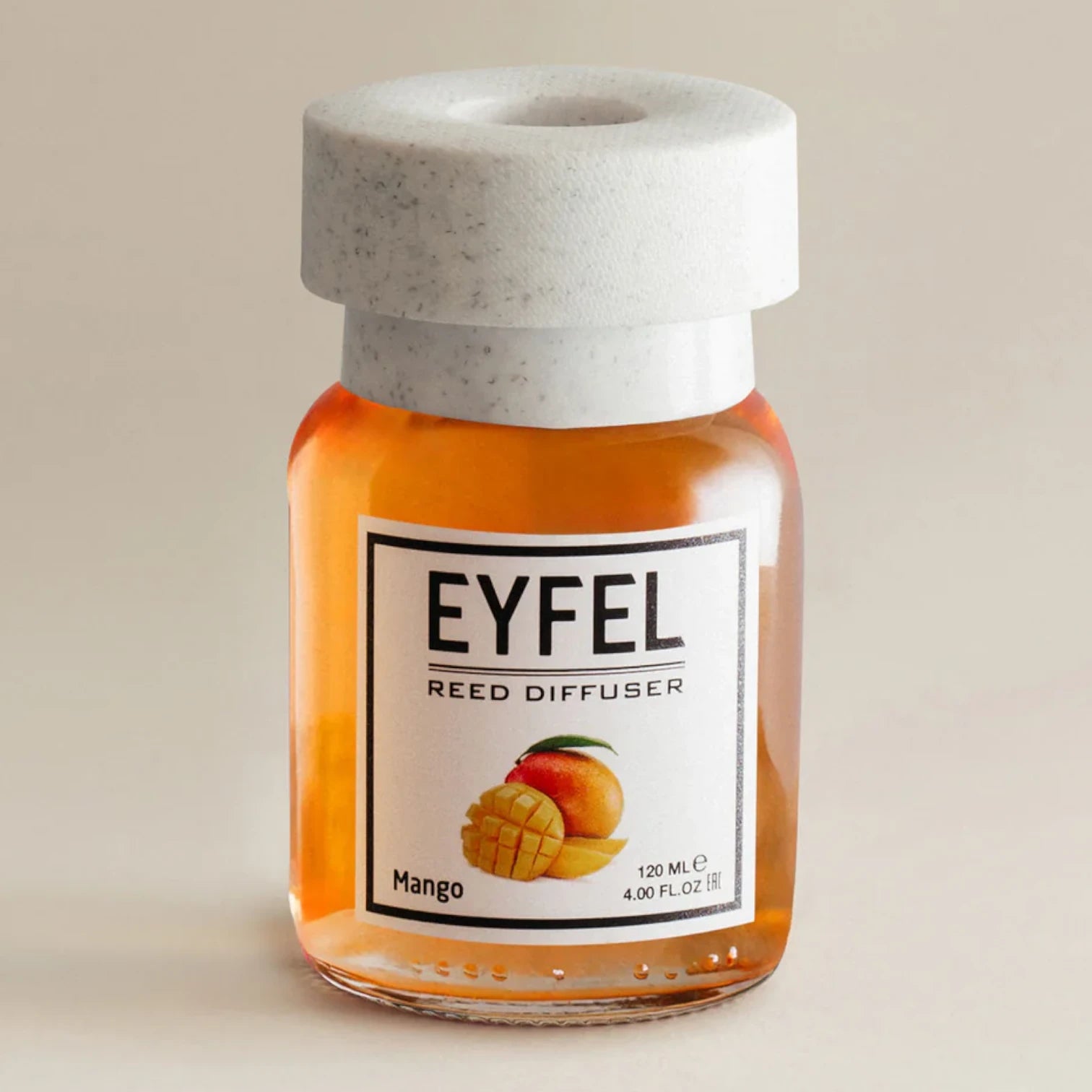 EYFEL Mango Reed Diffuser – 120ML Long-Lasting Home Fragrance | Tropical Scent with Natural Reeds | Decorative Aromatherapy Air Freshener for Home or Office - Damoo