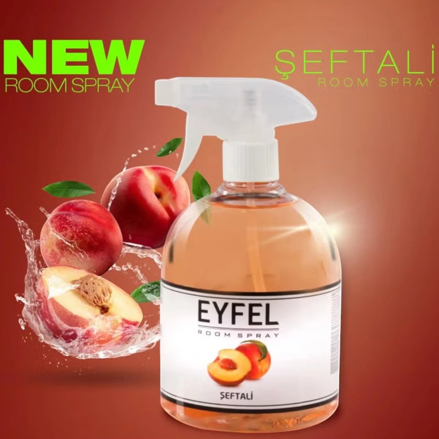 EYFEL Peach Room Spray Air Freshener for Home, Office, Bedroom, Bathroom 500ml – Long-Lasting Premium Fragrance with Essential Oils – Scented Room Spray to Eliminate Odors and Refresh Indoor Space - Damoo