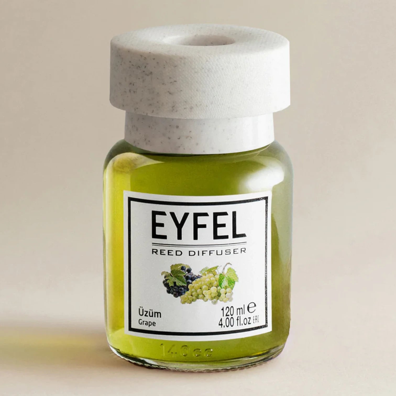 EYFEL Reed Diffuser Grape 120ml – Long-Lasting Fruity Aroma, Home & Office Air Freshener, Aromatherapy Room Diffuser - Damoo