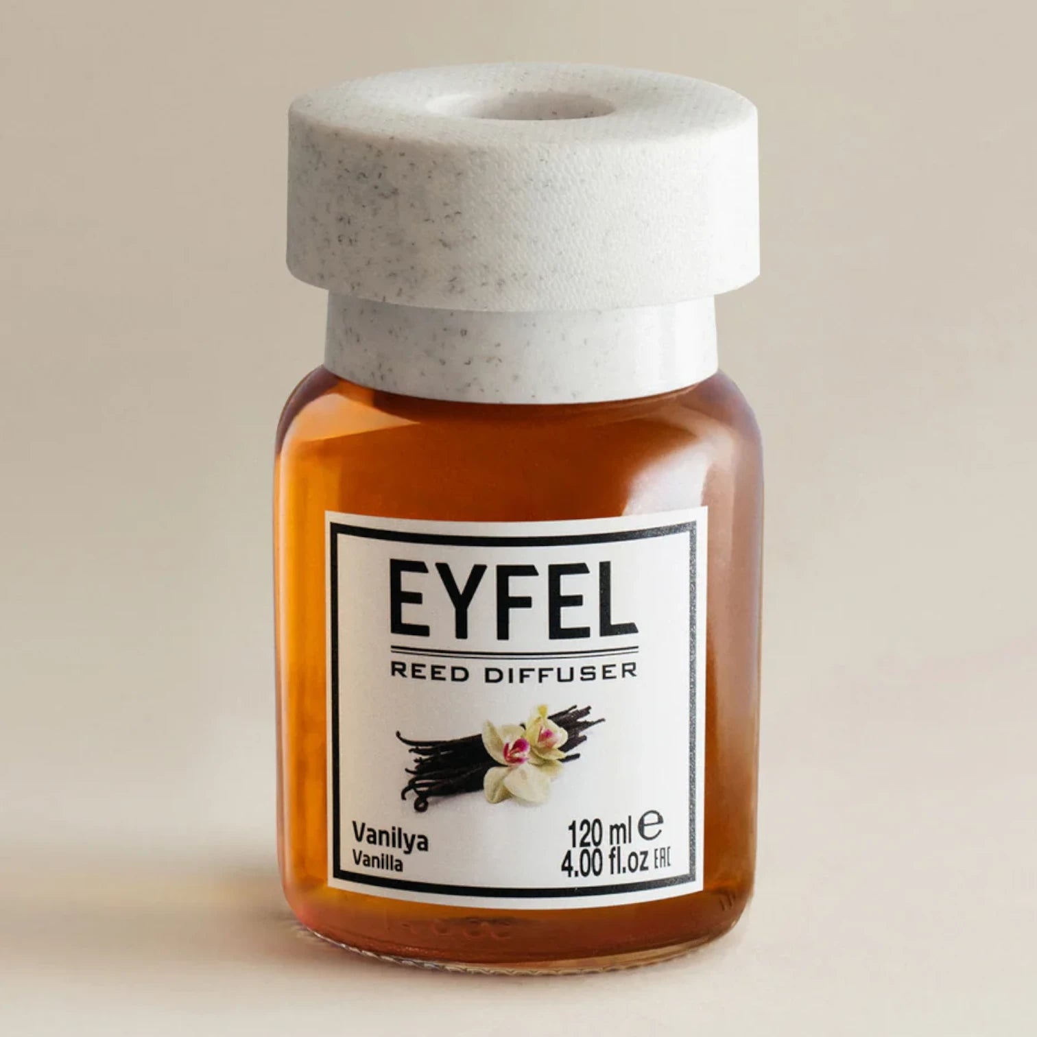 EYFEL Vanilla Reed Diffuser – 120ML Long-Lasting Fragrance | Aromatherapy Home Scent | Decorative Glass Bottle with Fiber Reeds | Warm & Cozy Vanilla Scent - Damoo