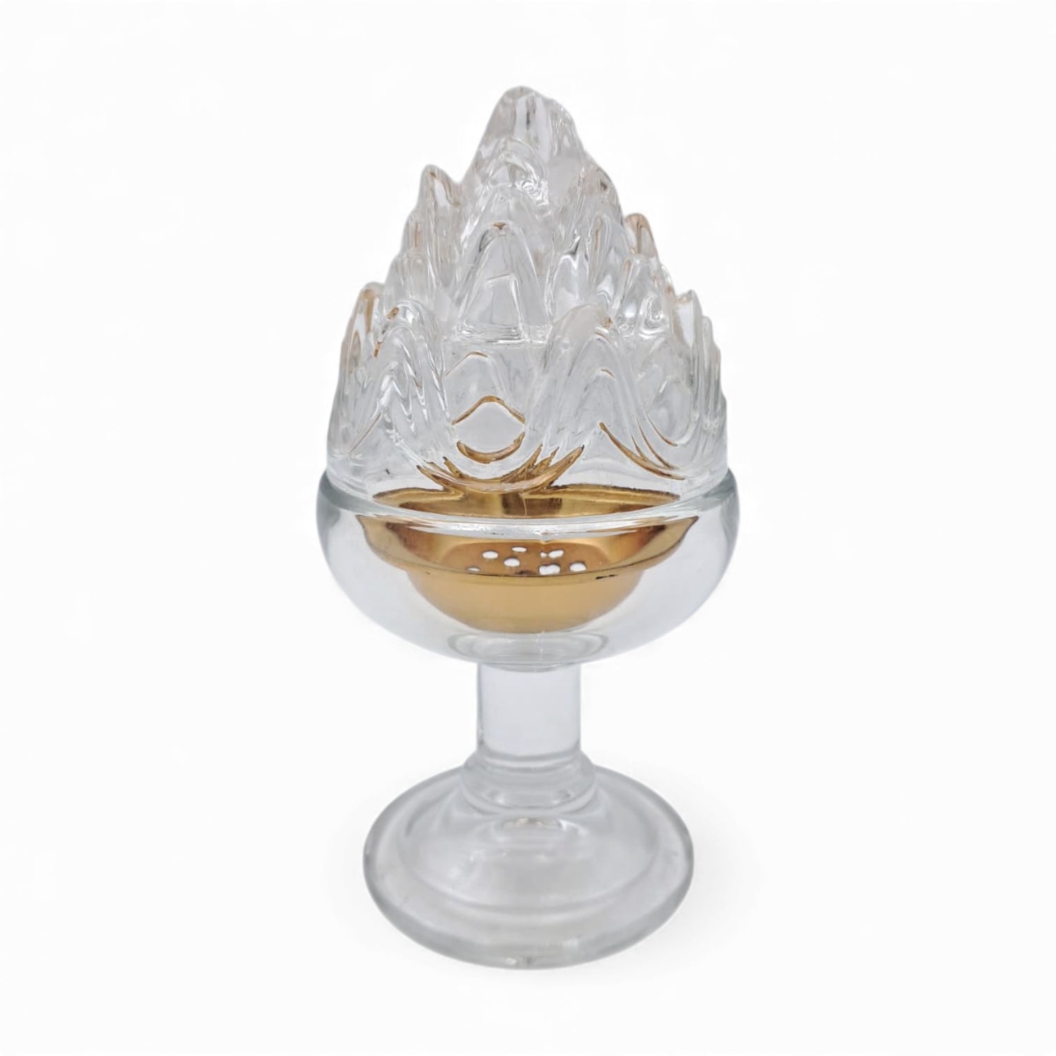 Crystal Bakhoor Burner with Lid – Luxury Glass Oud Incense Charcoal Burner | Elegant Home Fragrance & Arabic Decor Gift