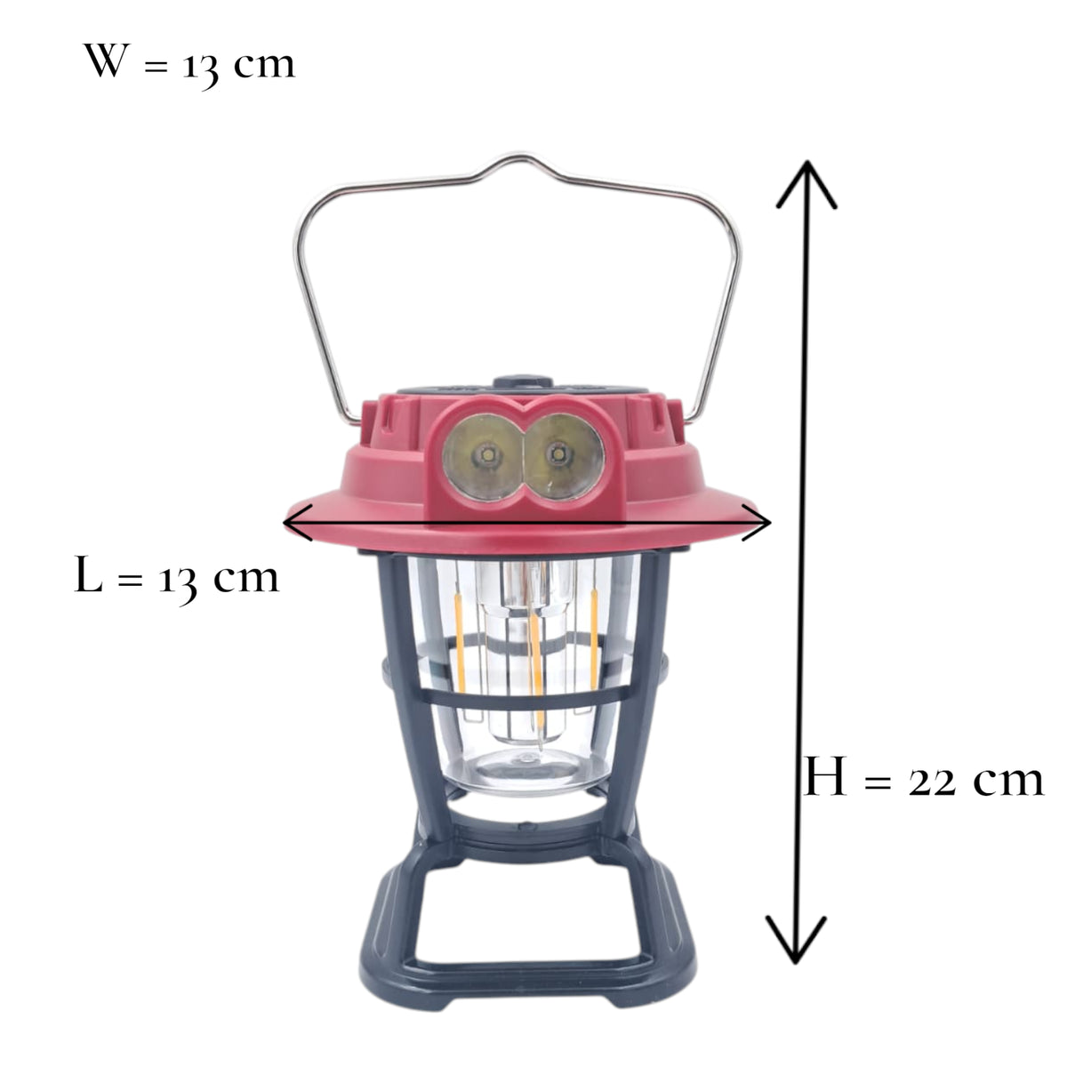 Hurry Bolt HB-9588L Solar Rechargeable LED Lantern 30W – 300 Lumens with USB + Solar Charging, Dual Light Sources & Handle | 1200mAh Battery for Camping, Hiking, Home & Emergency Use