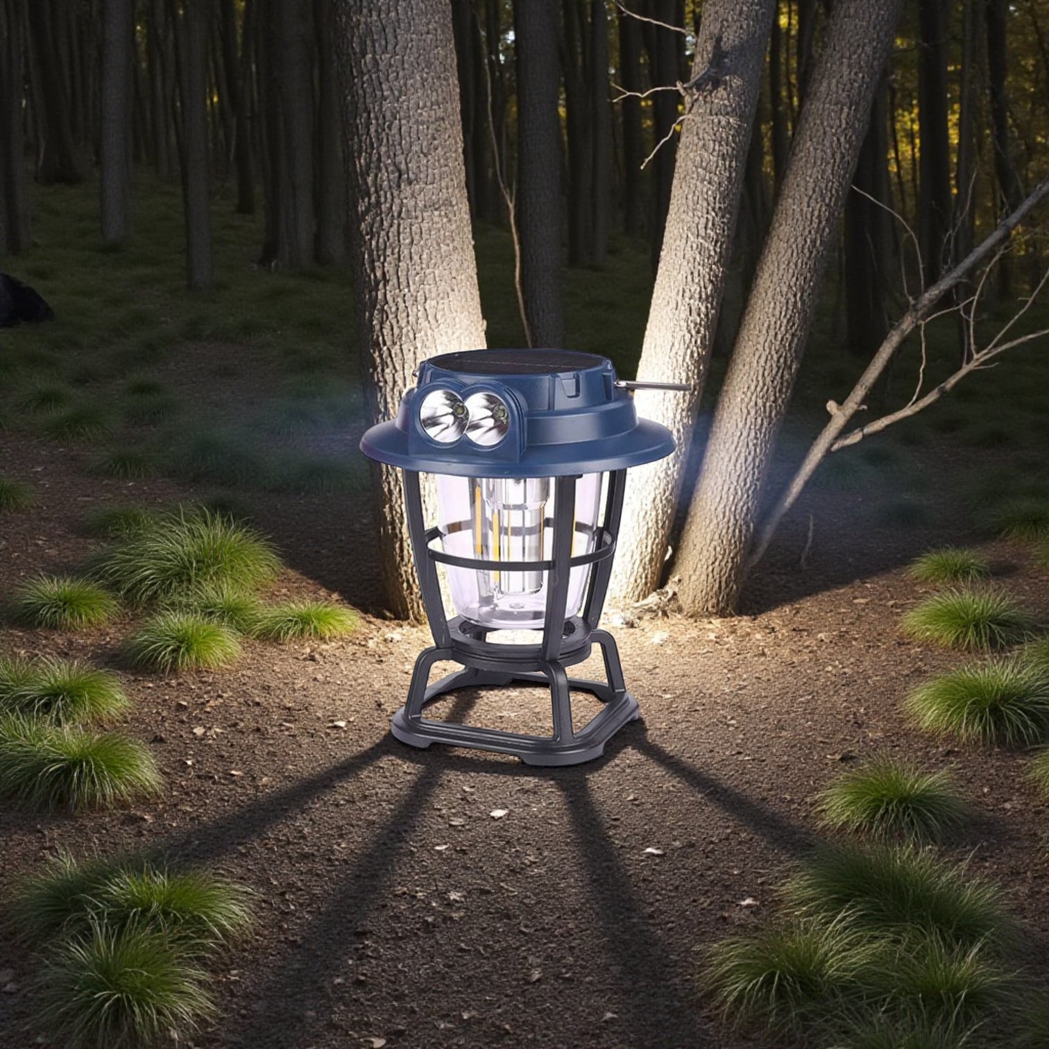 Hurry Bolt HB-9588W Solar Emergency Lantern – 30W Multifunctional LED Flashlight with Built-in 18650 Battery, USB & Solar Charging, 3 Light Sources – Outdoor Camping, Hiking, and Emergency Light - Damoo
