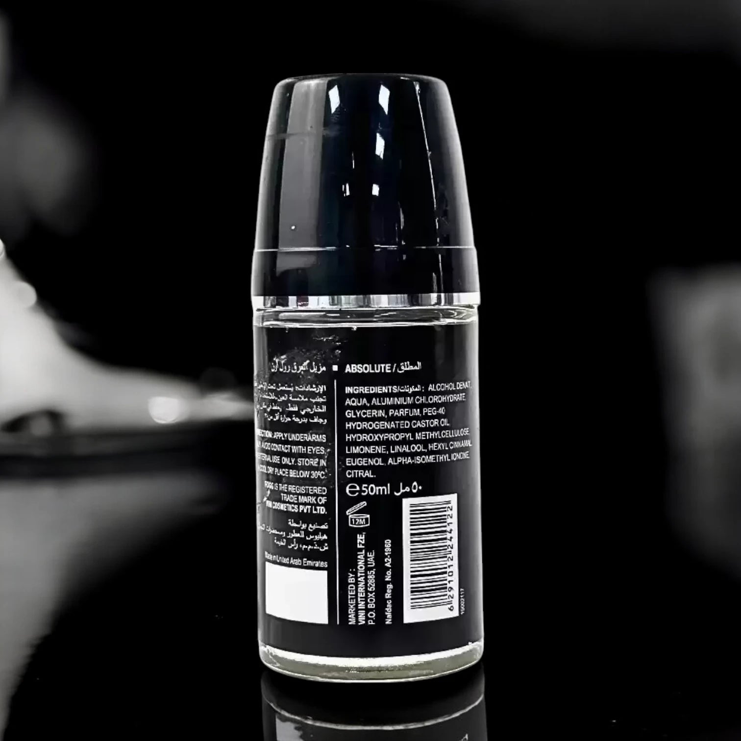 Fogg Absolute Roll-On Deodorant for Men – 50ml | Alcohol-Free, Long-Lasting Freshness for 48 Hours | No Colorants, Dermatologically Tested - Damoo