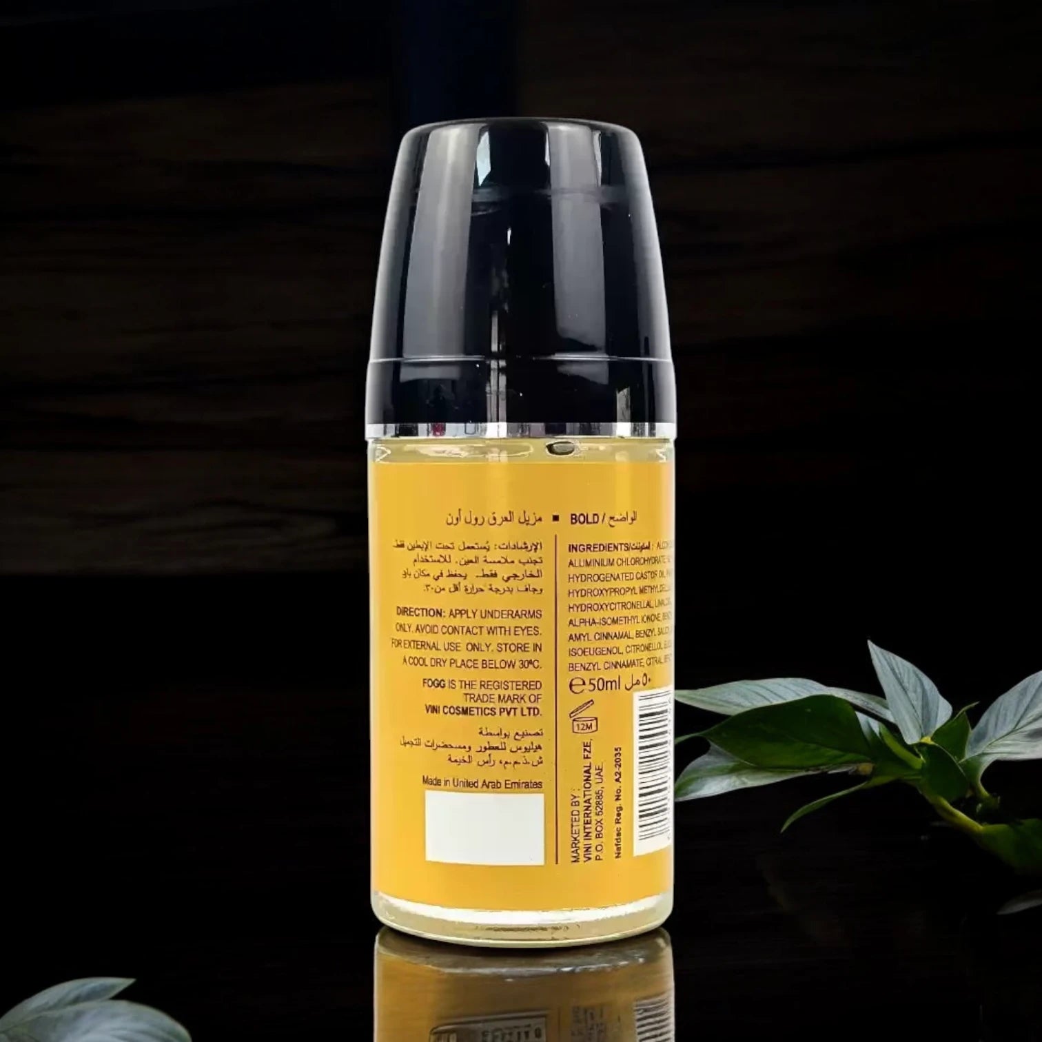Fogg Bold Roll-On Deodorant for Men – 50ml | Alcohol-Free, Long-Lasting Bold Fragrance | 48-Hour Freshness & Sweat Control | No Colorants, Dermatologically Tested - Damoo
