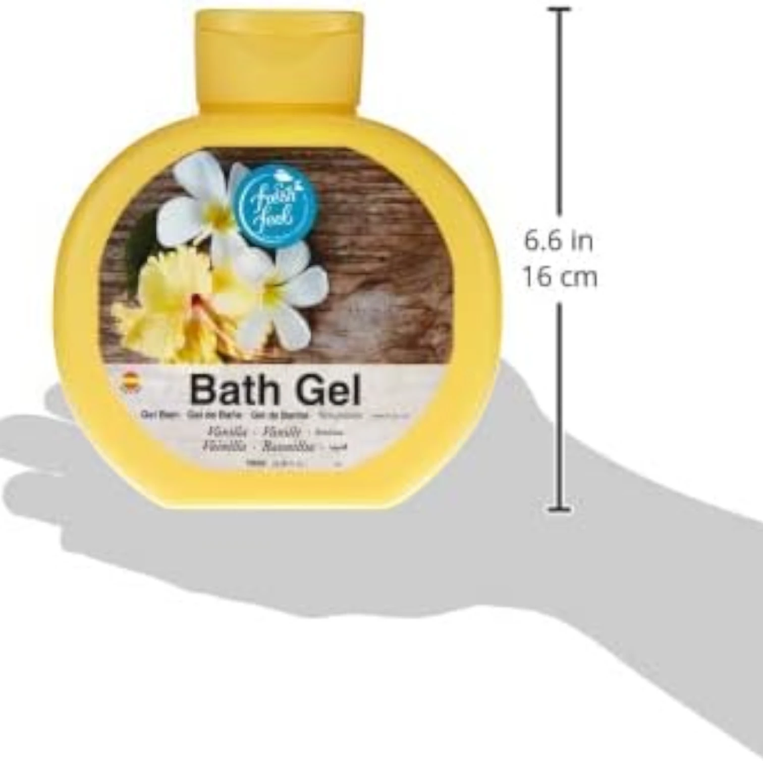 Fresh Feel Vanilla Bath Gel – 750ml - Moisturizing Sulphate & Paraben-Free Body Wash - With Vanilla & Lavender Extracts - Skin Softening Cleanser for Daily Use - Damoo
