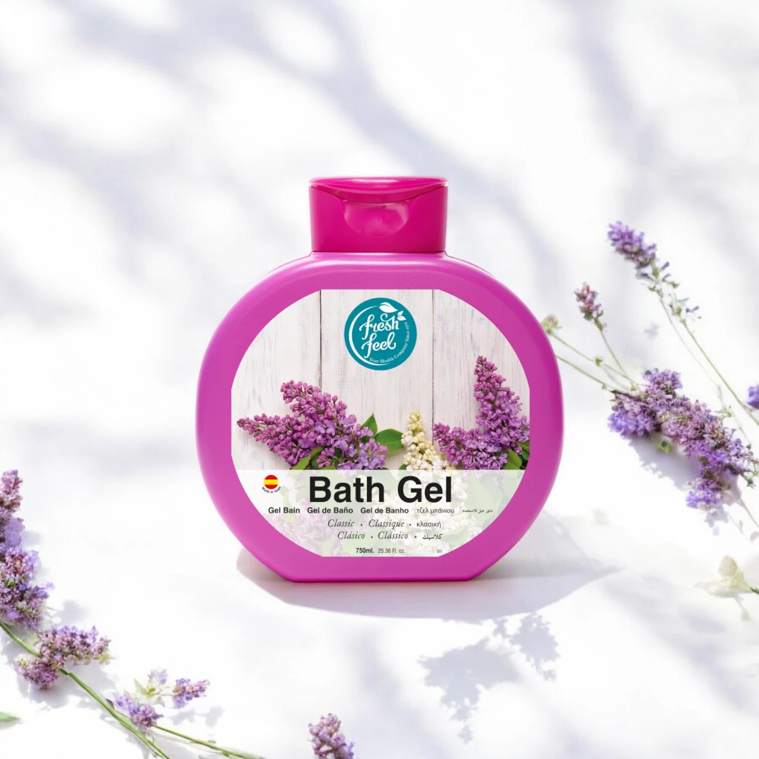 Freshfeel Classic Bath Gel 750ml – Foaming, Moisturizing & Refreshing Shower Gel for Soft & Hydrated Skin - Damoo