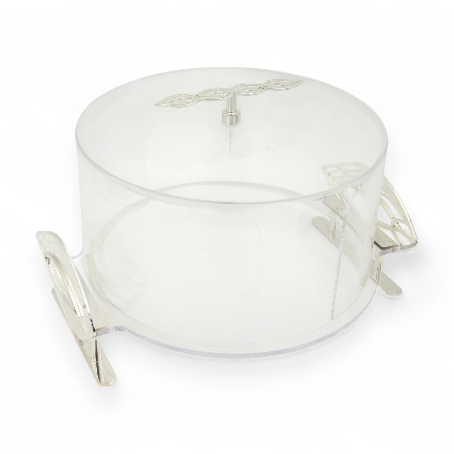 Fursan Clear Acrylic Cake Server with Dome Lid and Iron Handle | Elegant Dessert Display Stand for Cakes, Pastries & Sweets - Damoo