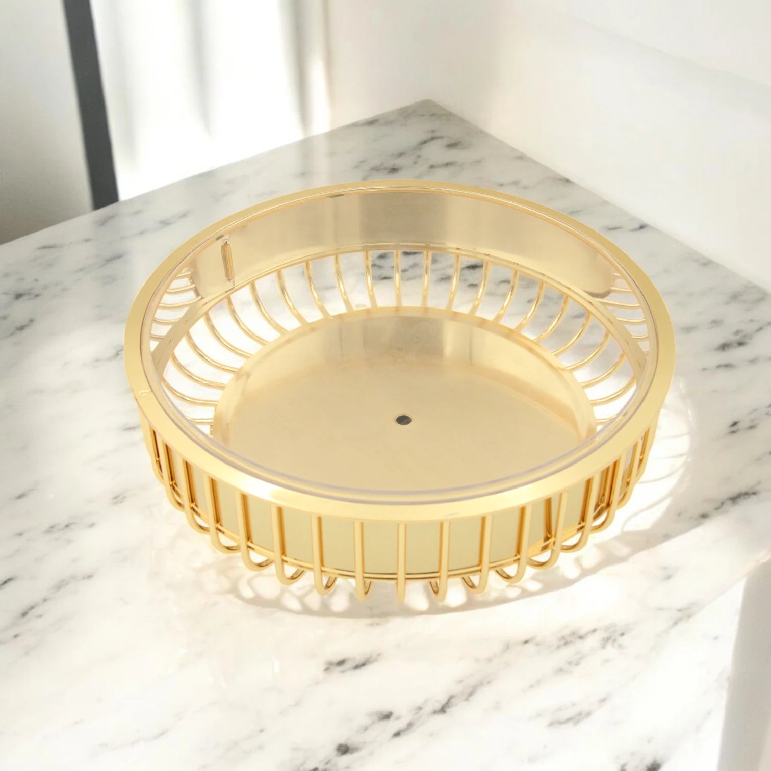 FURSAN Elegant Gold Cake Server with Clear Dome Lid – Decorative Base Dessert Display Stand for Cakes, Pastries & Sweets – Model AF-30CS-10 - Damoo