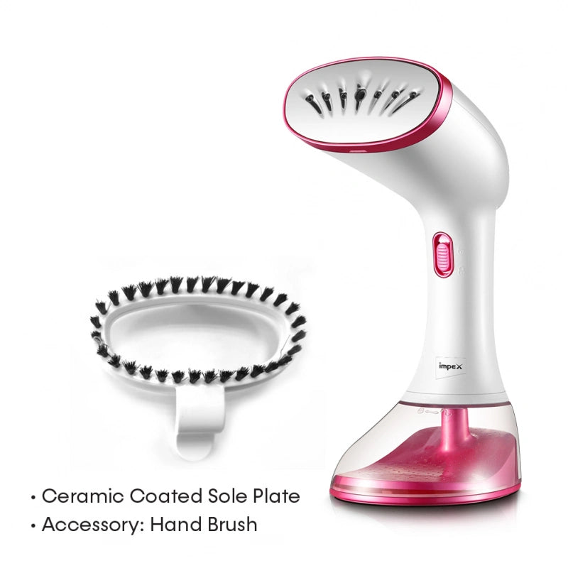 Impex GSM 6015 Handheld Garment Steamer – 1640W Powerful Fabric Steamer with 38s Preheat, 3 Steam Levels, 360ml Water Tank & Ceramic Soleplate – Includes Hand Brush – Portable Clothes Steamer for Quick Wrinkle Removal - Damoo