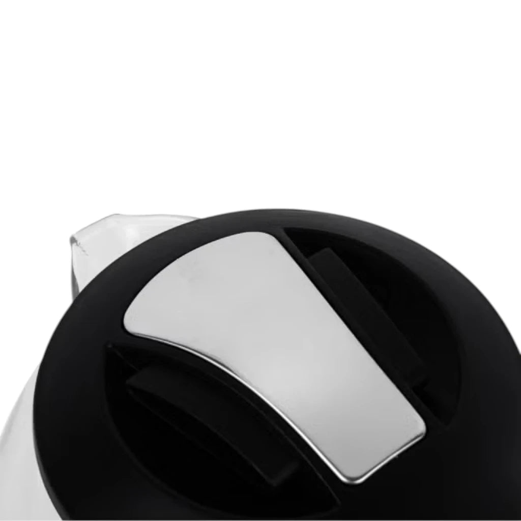Geepas 1.8L Electric Glass Kettle GK9901B – 1500W Corded Glass Kettle with Auto Shut-Off, Boil Dry Protection, Cool-Touch Handle & 360° Rotating Base – Clear/Black - Damoo