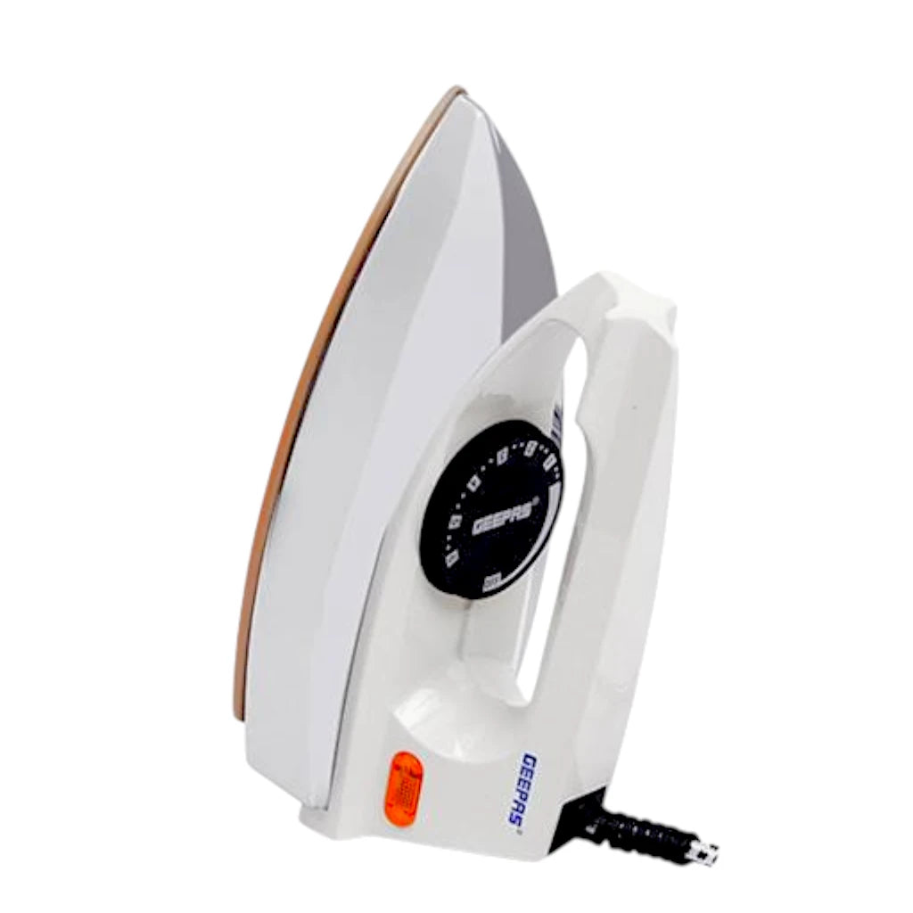 Geepas 1200W Automatic Dry Iron with 60 Micron Teflon Soleplate, Overheat Protection, Thermostat Control, Fabric Guide & Anti-Shock Handle – GDI7729 – Beige - Damoo