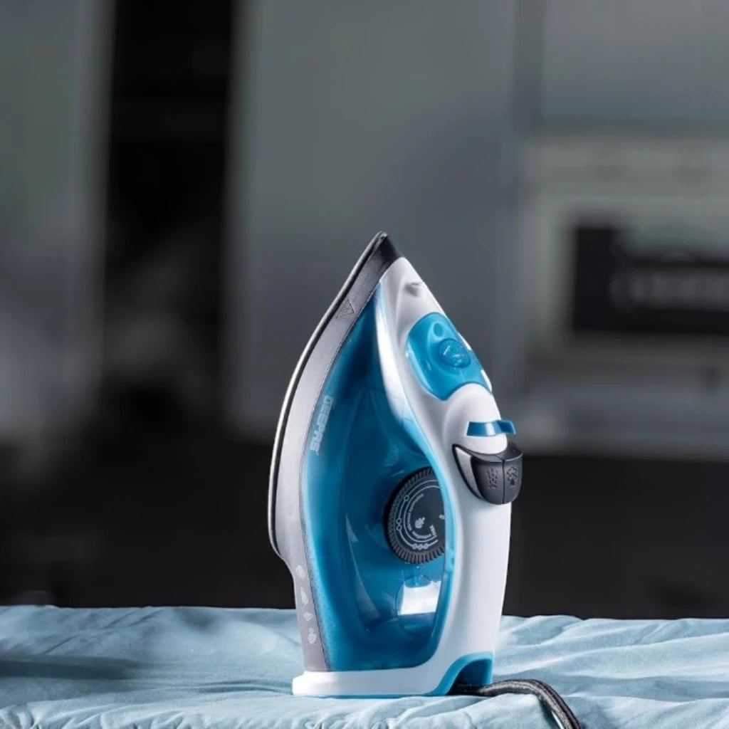 Geepas 1800W Multifunctional Steam Iron with Non-Stick Soleplate, 120ml Water Tank, Adjustable Temperature Control, Vertical Steam, Burst & Spray Function – GSI7783N - Damoo