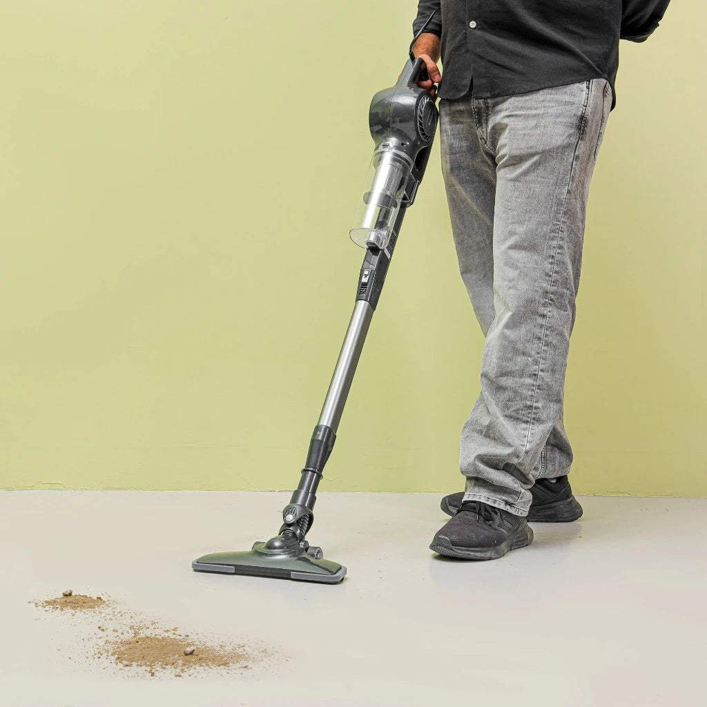 Geepas 2-in-1 Stick & Handheld Vacuum Cleaner – 600W Power, HEPA Filter, 0.9L Dust Cup, Adjustable Floor Head, Lightweight & Quiet – GVC2596N – Black/Grey - Damoo
