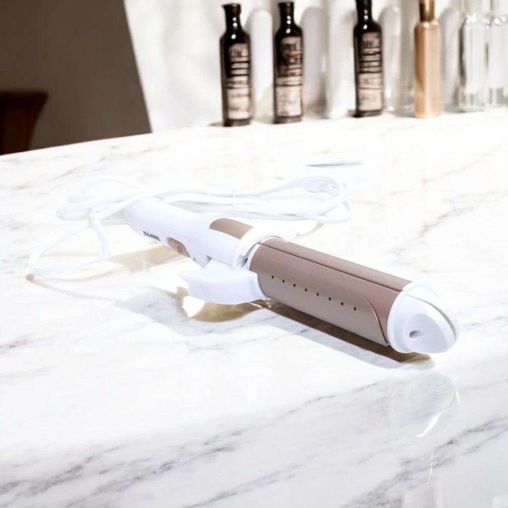 Geepas 2-in-1 Wet & Dry Hair Curler & Straightener – 40W, Adjustable Temperature 80-230°C, Ceramic Coated Plates, 360° Swivel Cord, Travel-Friendly Design – GH8686 - Damoo