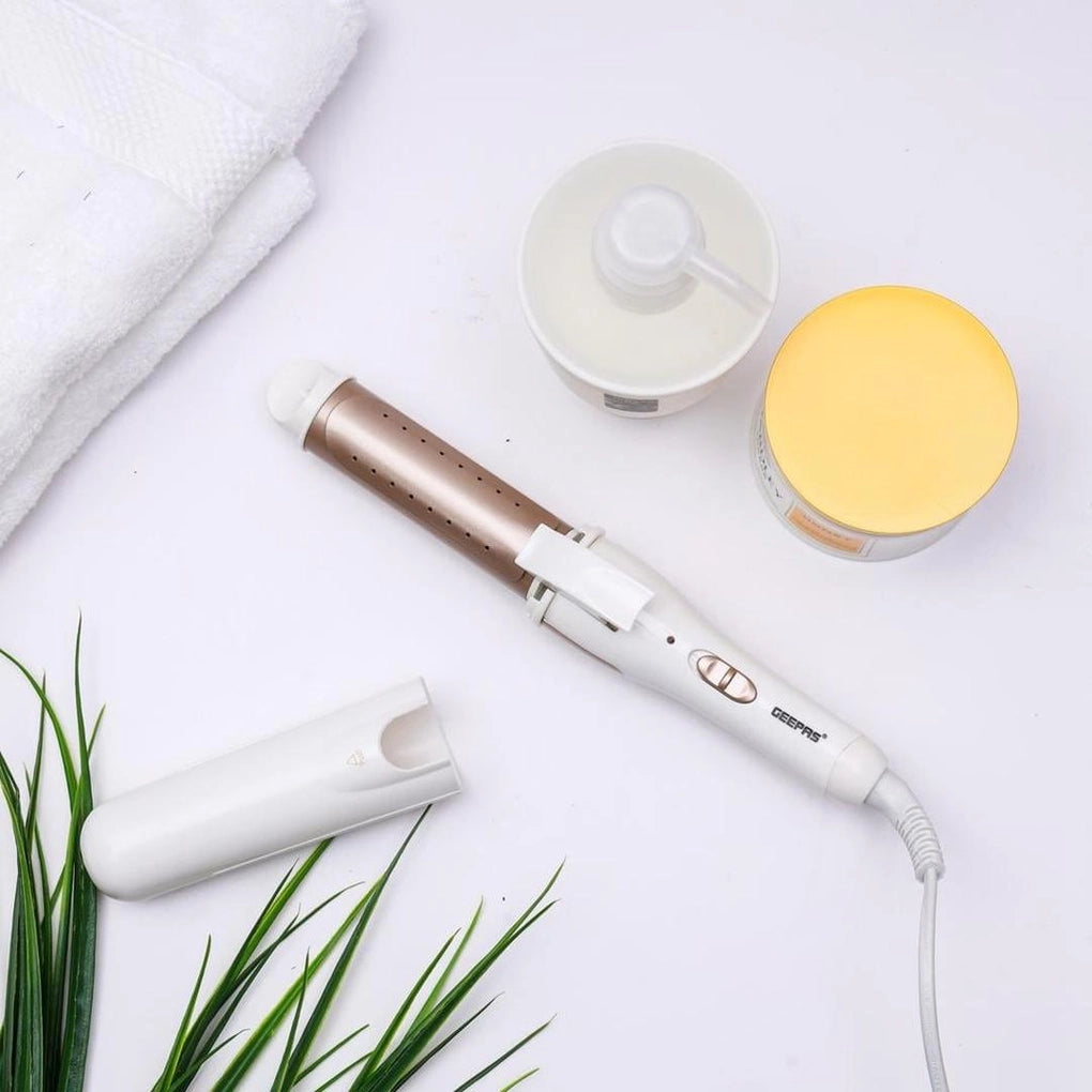Geepas 2-in-1 Wet & Dry Hair Curler & Straightener – 40W, Adjustable Temperature 80-230°C, Ceramic Coated Plates, 360° Swivel Cord, Travel-Friendly Design – GH8686 - Damoo