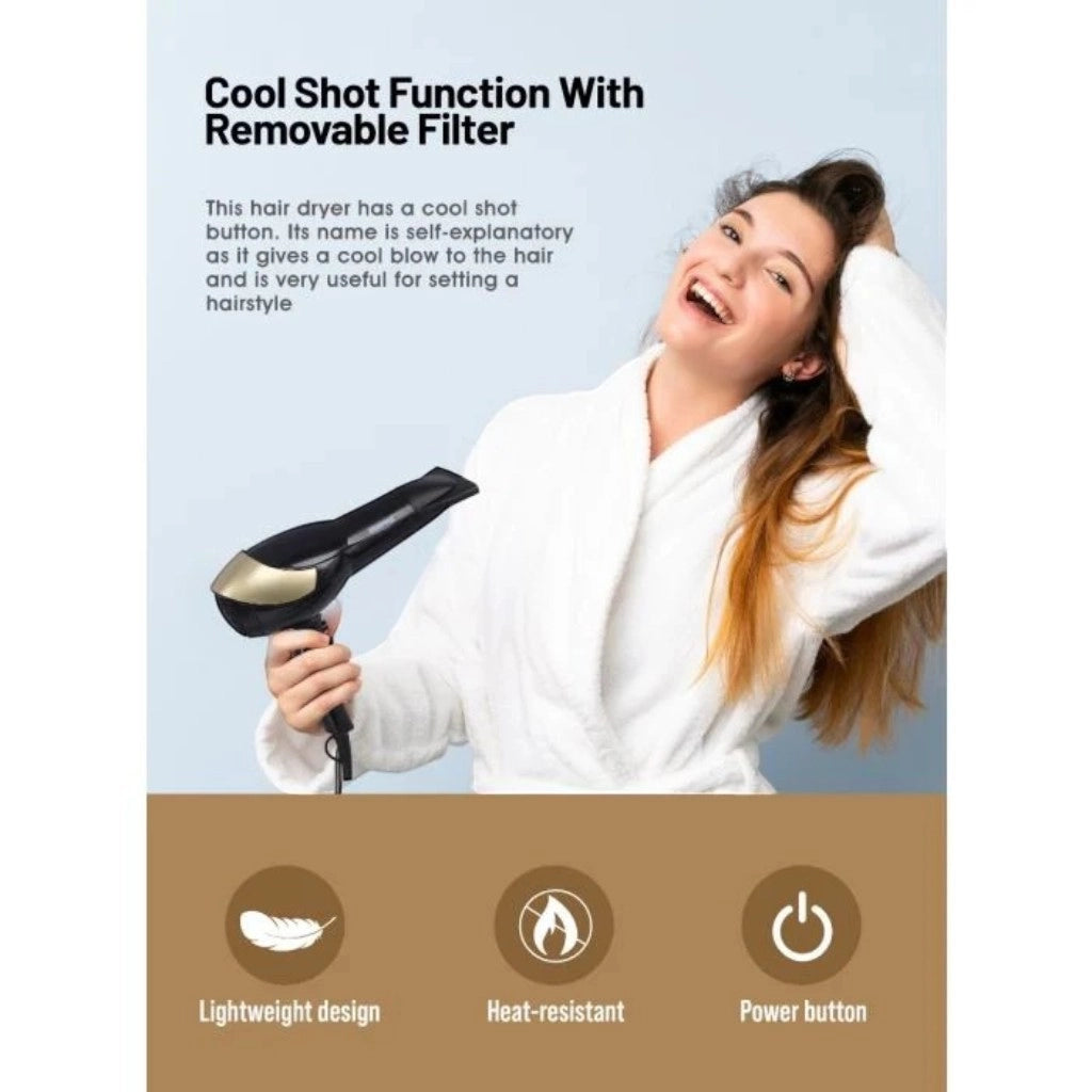 Geepas 3-in-1 Hair Styling Set – 2200W Hair Dryer, 28W Ceramic Straightener, 32W 25mm Hair Curler – 2 Speed, 3 Heat Settings, Cool Shot, Infrared Technology, Ideal for Short & Long Hair – GHF86055 - Damoo