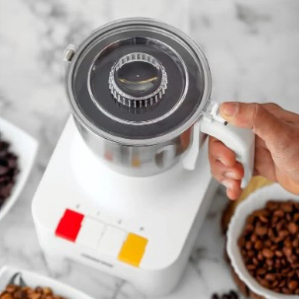 Geepas 600W Food Processor with 300g Capacity – Stainless Steel Bowl, 2-Speed Piano Button, Overheat Protection – Perfect for Coffee Beans, Spices, Nuts – White/Silver - GCG286N - Damoo