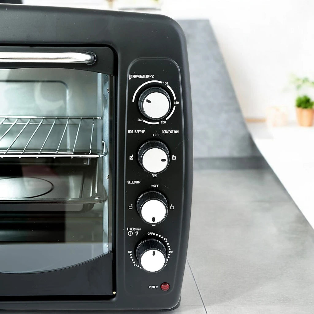 Geepas 60L Electric Oven with Rotisserie & Convection, 2200W Power, 60-Min Timer with Bell, Grill Function, Multi-Cooking Modes - GO4401N - Damoo