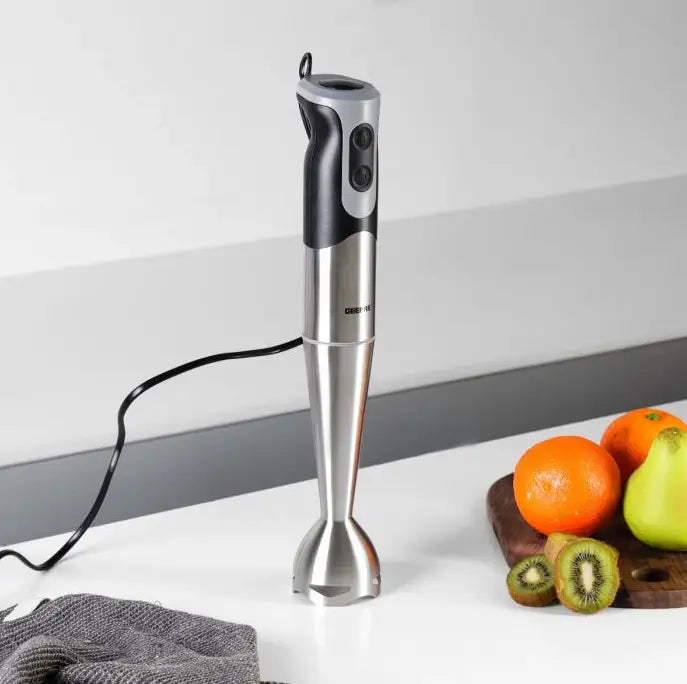 Geepas 700W Stainless Steel Hand Blender – 2-Speed Control, Powerful Motor, Mill Grinder Attachment, Ergonomic Design – GHB5468 - Damoo