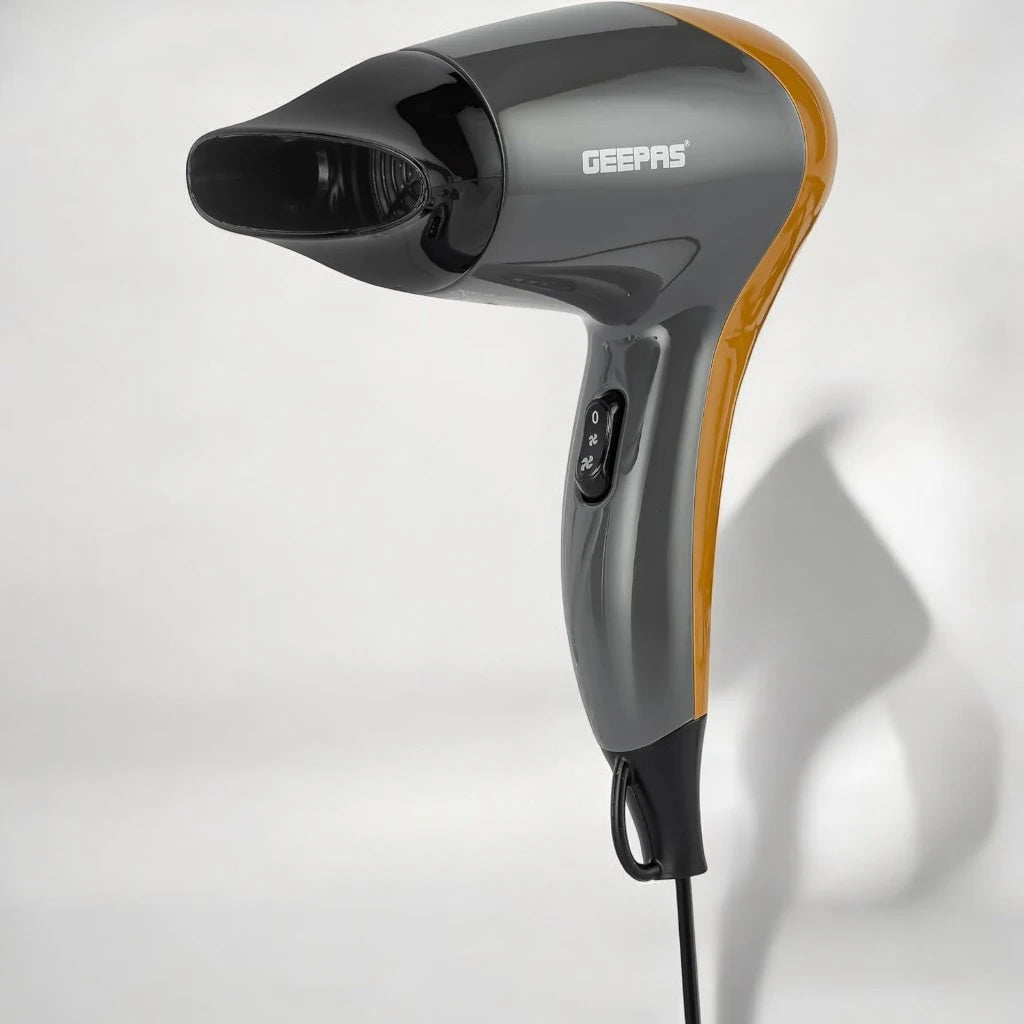Geepas Hair Dryer & Straightener Combo β 2200W Powerful Hair Dryer with Cool Shot, 2 Speed/Temperature Settings & 35W Ceramic Straightener for Smooth, Frizz-Free Styling β Black & Gold | GHF86074 - Damoo
