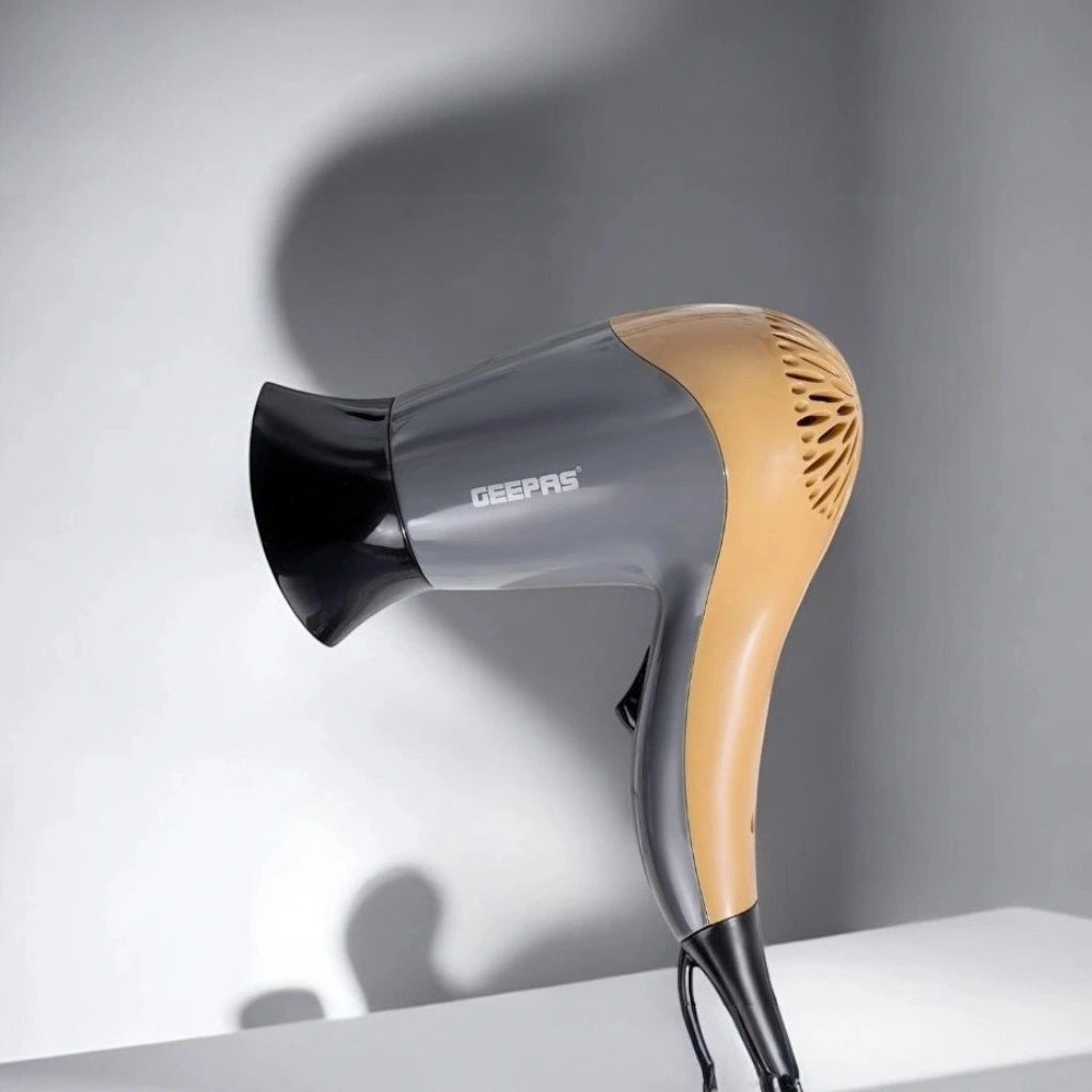 Geepas Hair Dryer & Straightener Combo β 2200W Powerful Hair Dryer with Cool Shot, 2 Speed/Temperature Settings & 35W Ceramic Straightener for Smooth, Frizz-Free Styling β Black & Gold | GHF86074 - Damoo