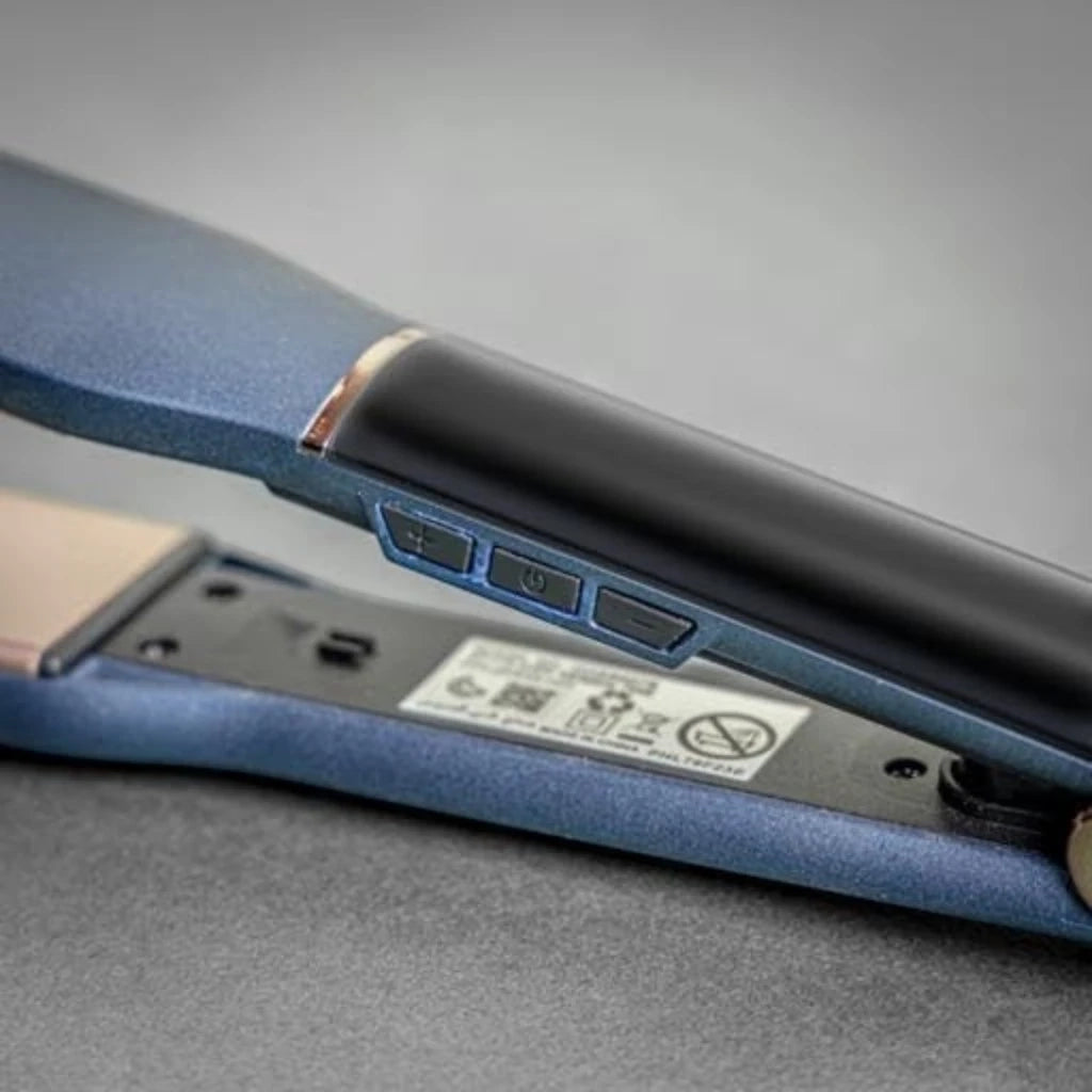 Geepas Professional Digital Hair Straightener – 70W, Slim Design, 10 Temperature Settings (140-230°C), Ceramic Coated Plates, Lockable Handle, Auto Shut-Off, 360° Swivel Cord – Blue - GHS86076 - Damoo