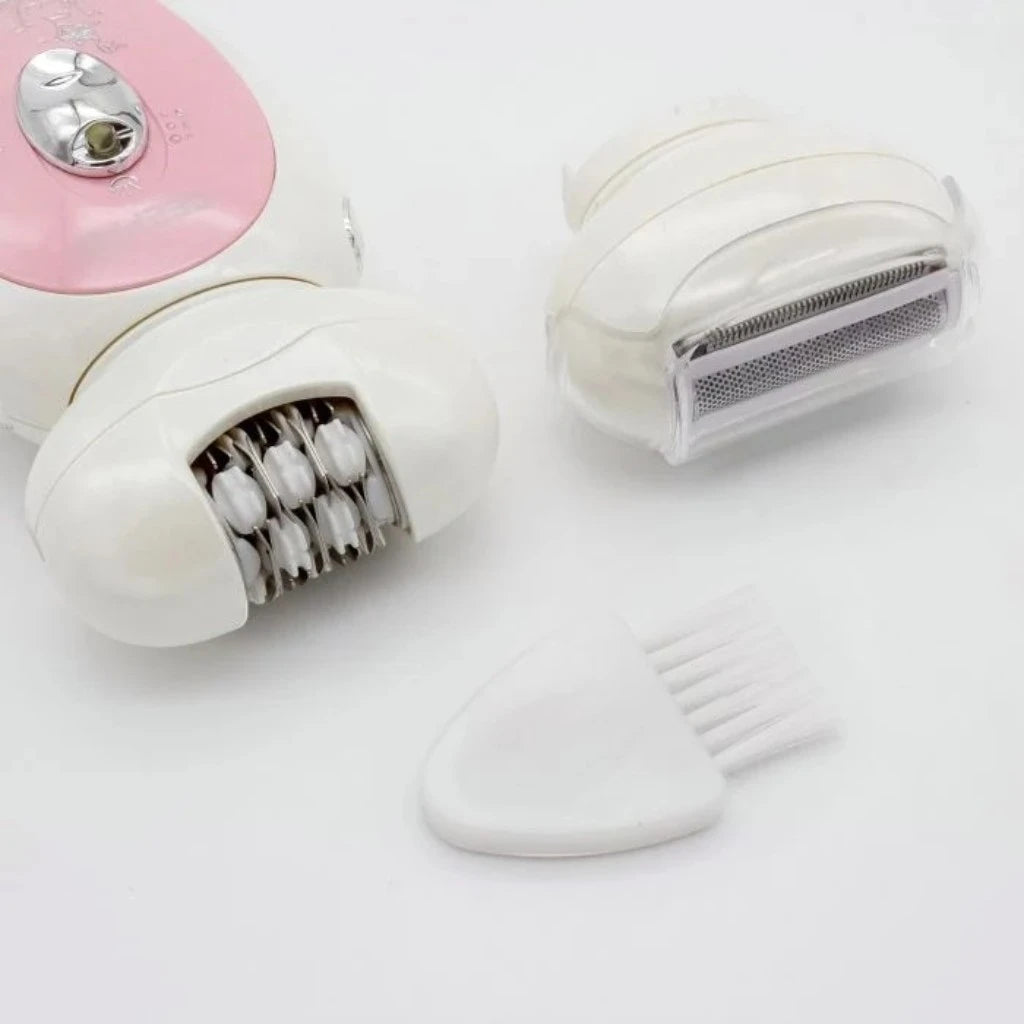 Geepas Rechargeable Epilator for Women GLS8679 – 2-in-1 Hair Remover with 3 Speed Settings, Hypoallergenic Blades, USB Charging, Pink - Damoo
