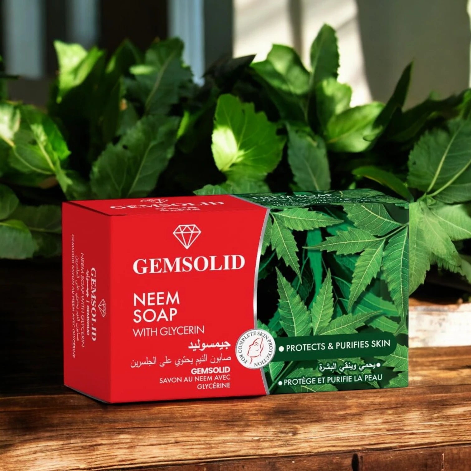 GEMSOLID Glycerin Soap with Neem 125g – Moisturizing & Antibacterial Bar for All Skin Types - Damoo