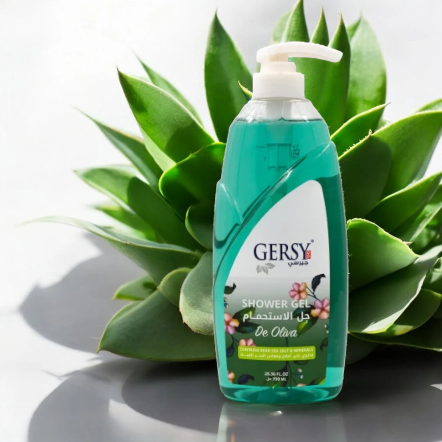 Gersy De Olivia Shower Gel 750ml – Rejuvenating Body Wash with Dead Sea Salts & Minerals, For All Skin Types - Damoo
